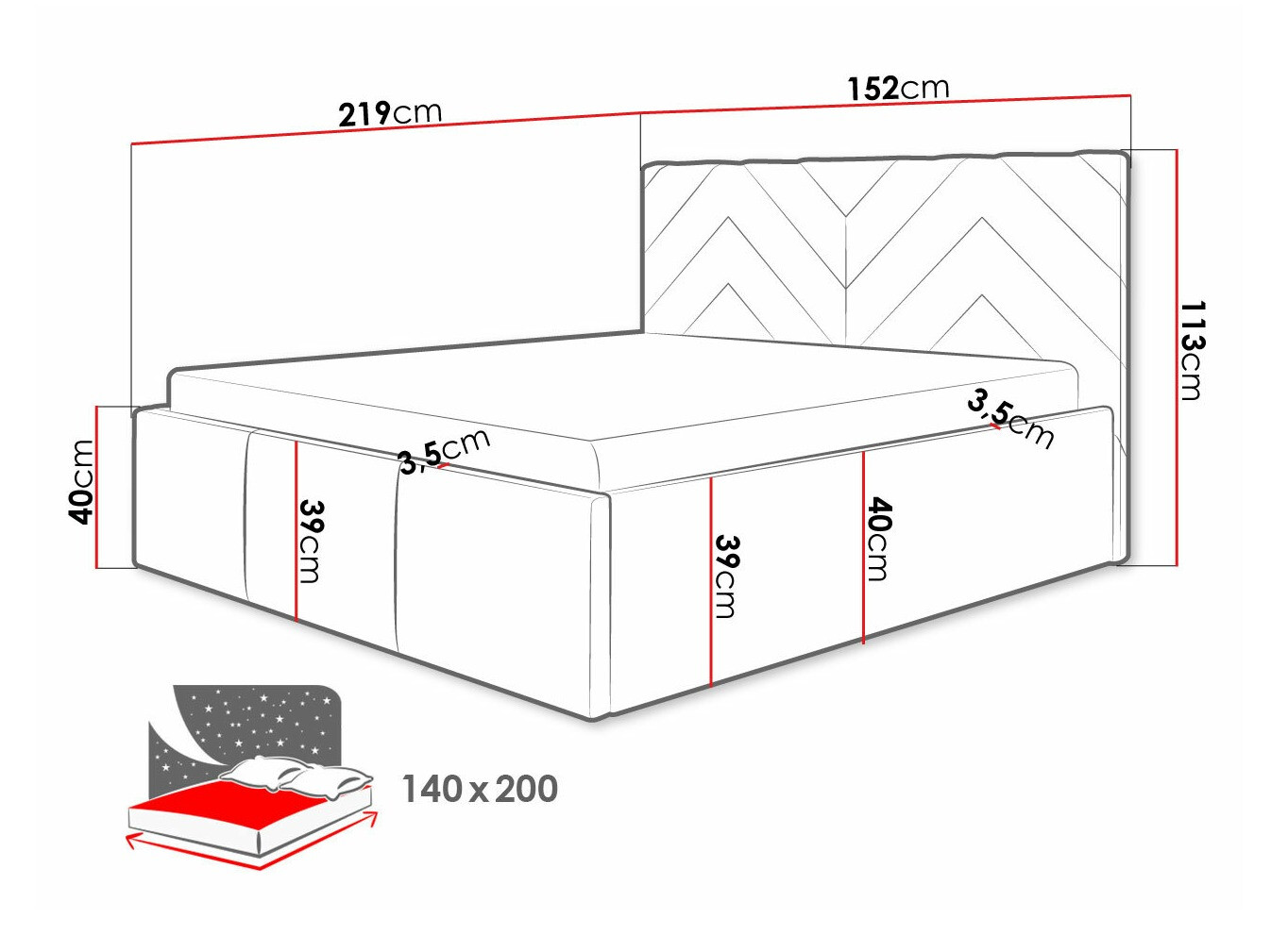 Bed ComfiDream 175 (Fresh 13)