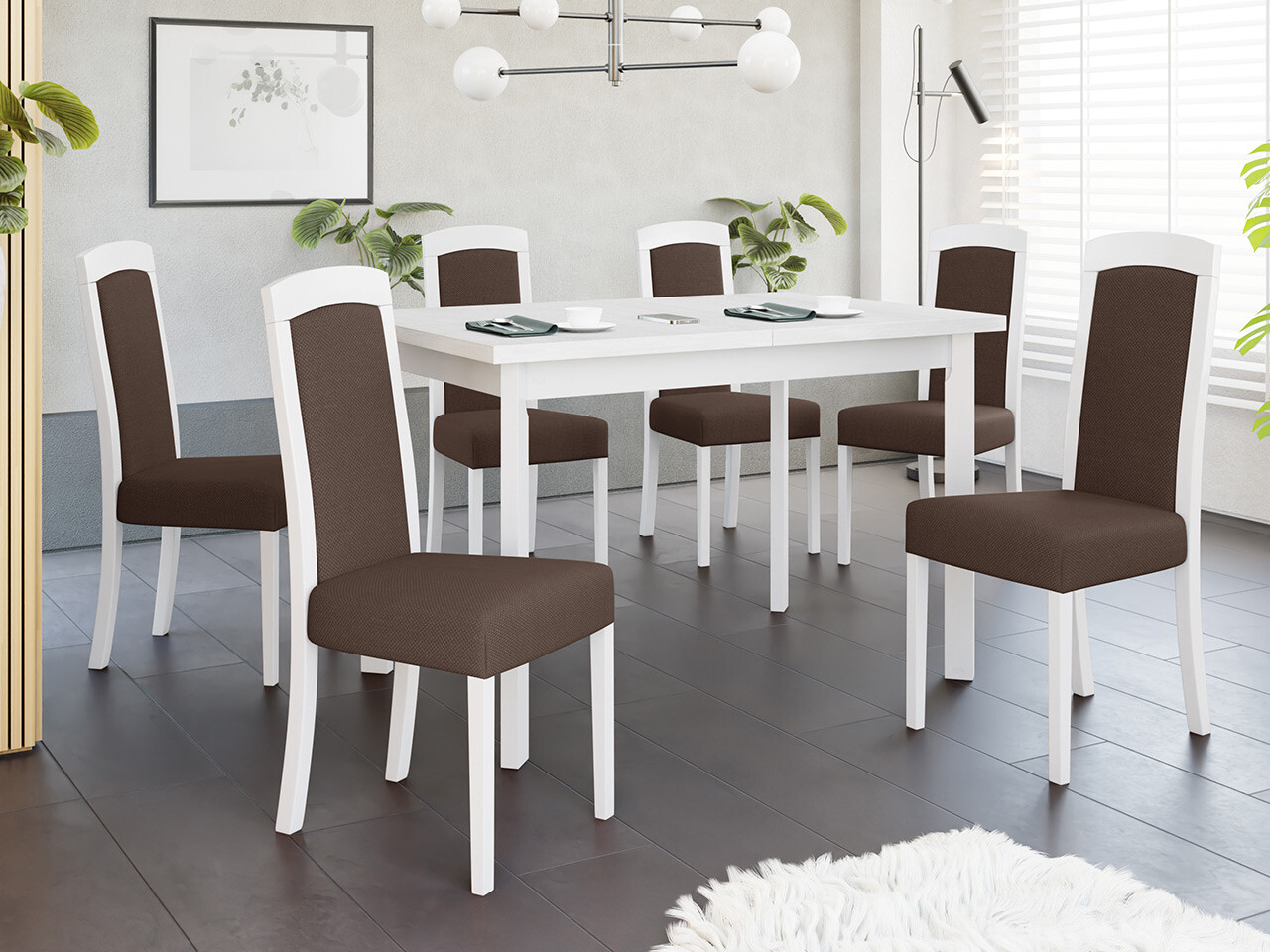 Eetkamerset Victorville 351 (Wit)