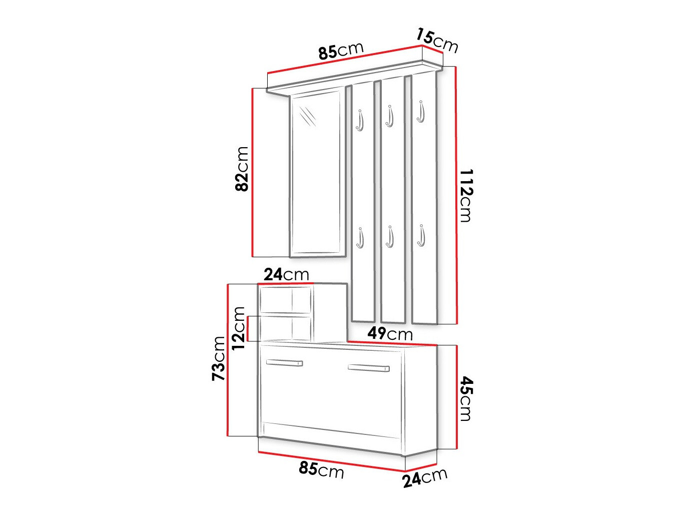 Gangmeubelset Candum (Sonoma eik)