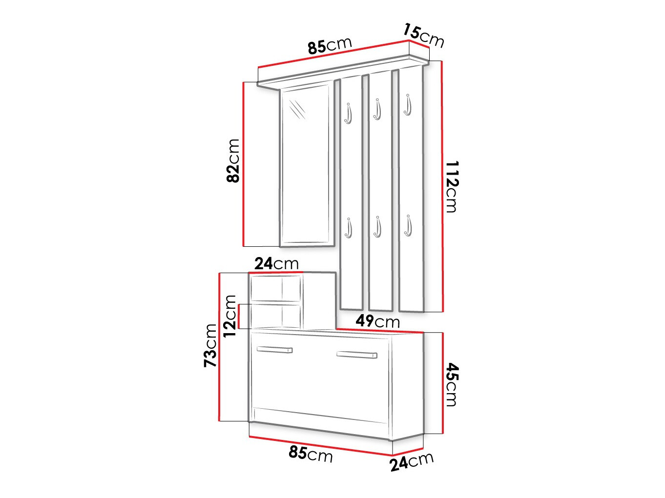 Gangmeubelset Mandeville 100 (Wit)