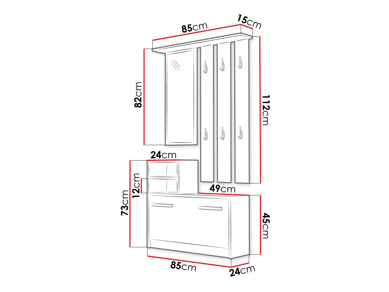 Gangmeubelset Mandeville 100 (Zwart)