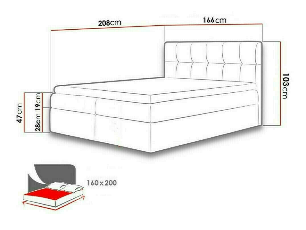 Boxspring Baltimore 128 (Rico 23)
