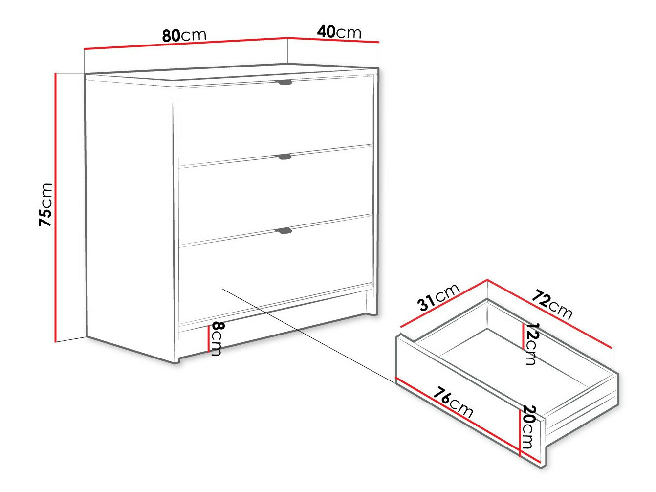 Ladekast Comfivo Papilio I (Wit)