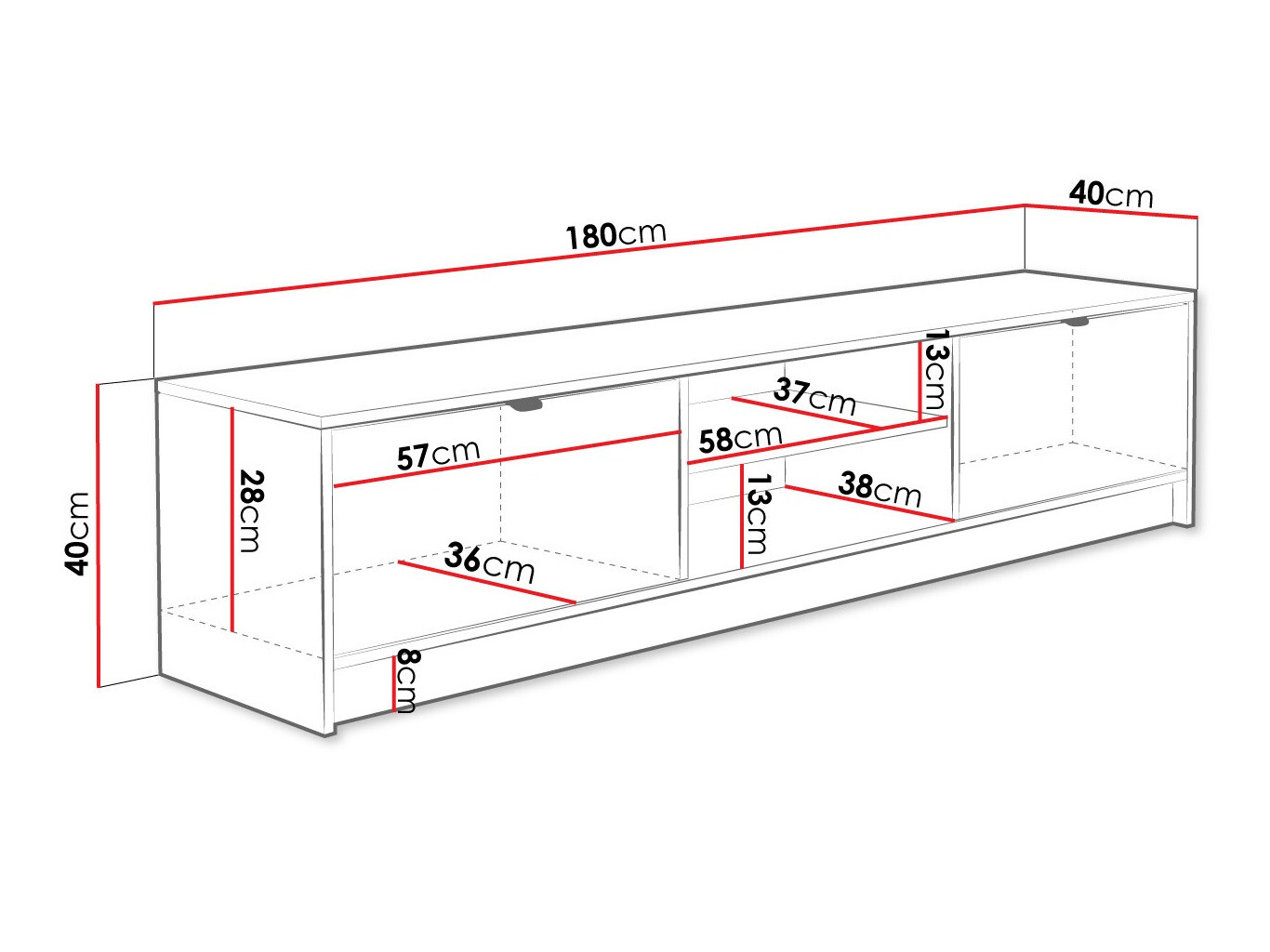 TV-meubel Comfivo Larmire 104 (Zwart)