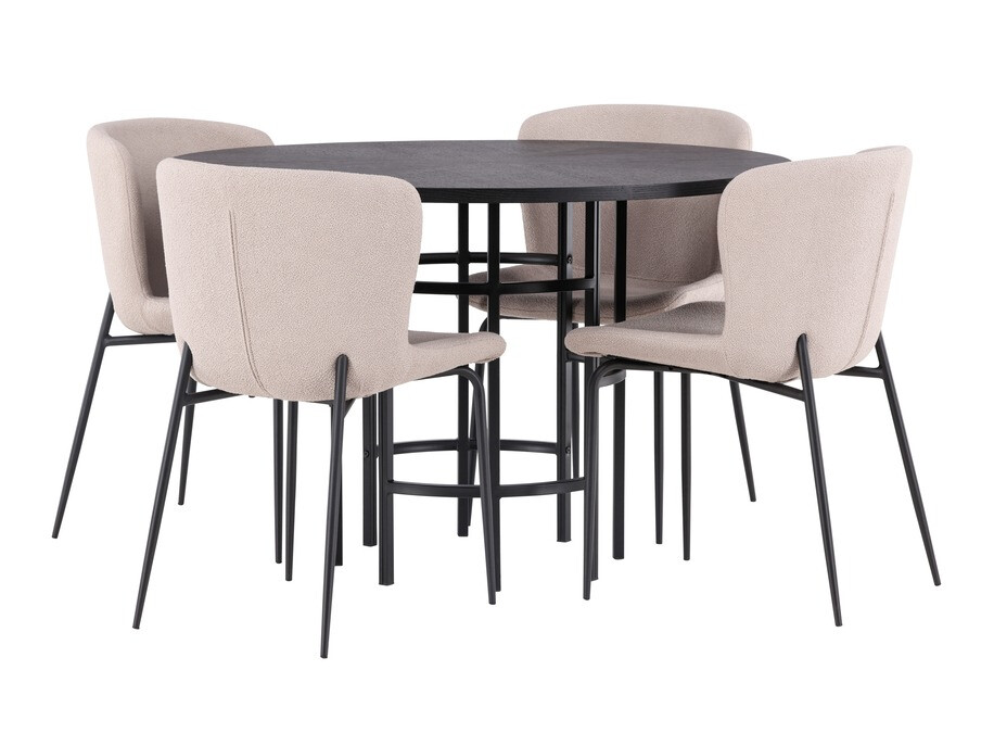 Eetkamerset Dallas 4143 (Beige + Zwart)