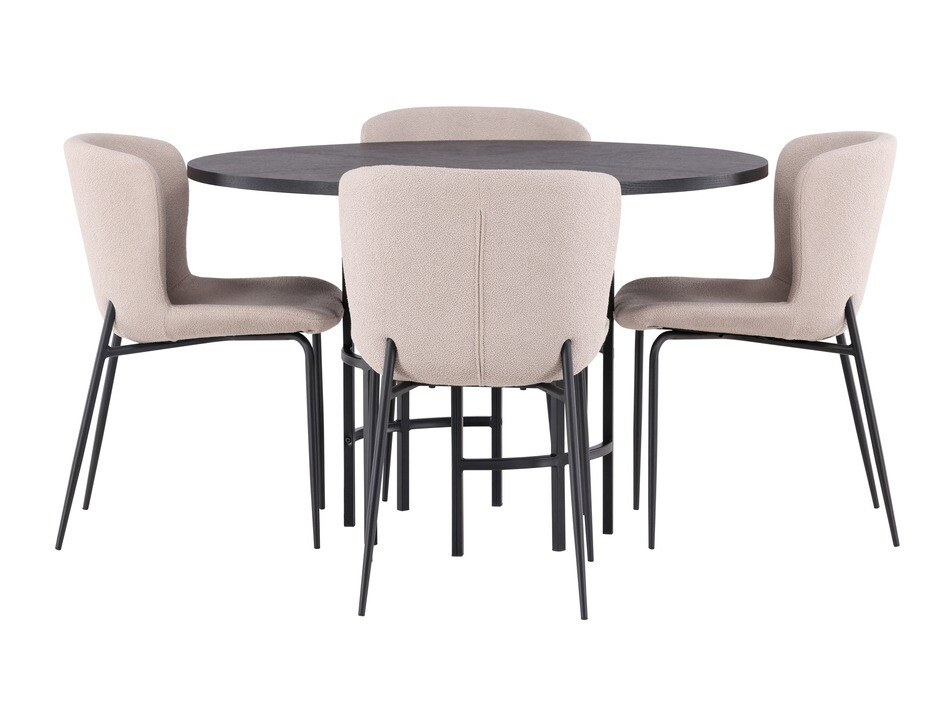Eetkamerset Dallas 4143 (Beige + Zwart)