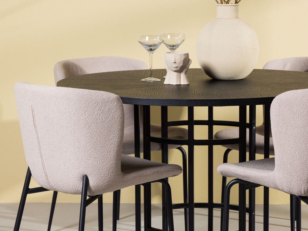 Eetkamerset Dallas 4143 (Beige + Zwart)
