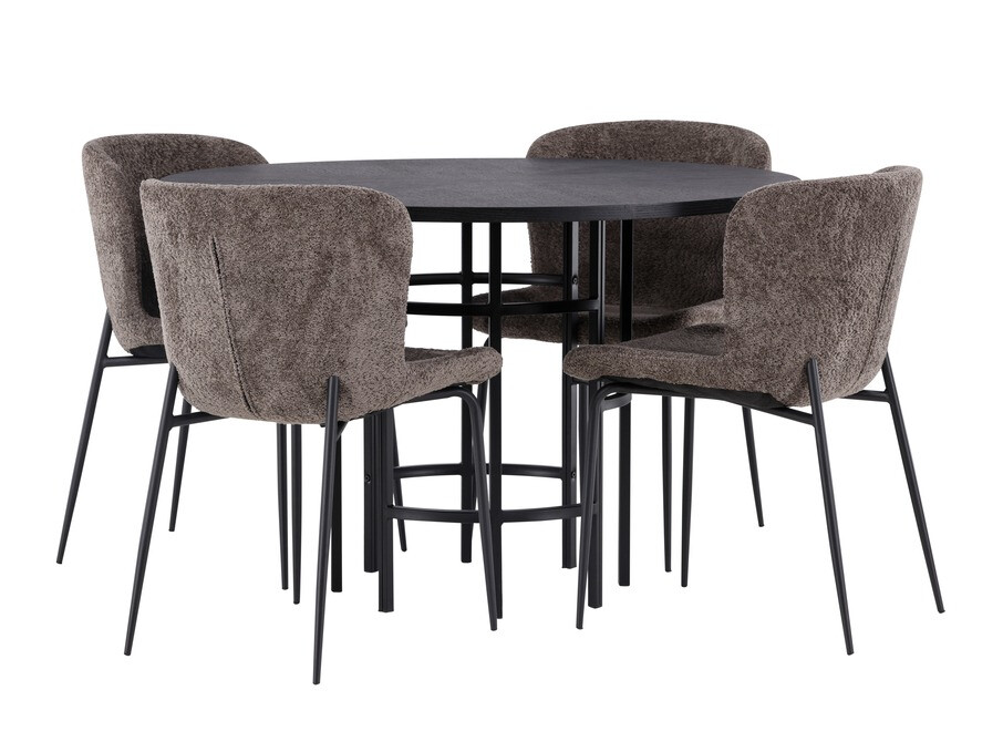 Eetkamerset Dallas 4143 (Bruin + Zwart)