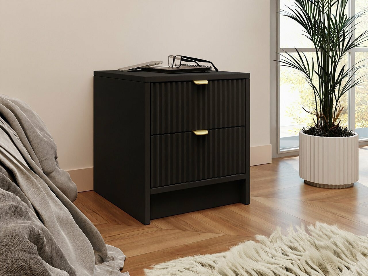 Nachtkastje Comfivo Larmire 106 (Zwart)