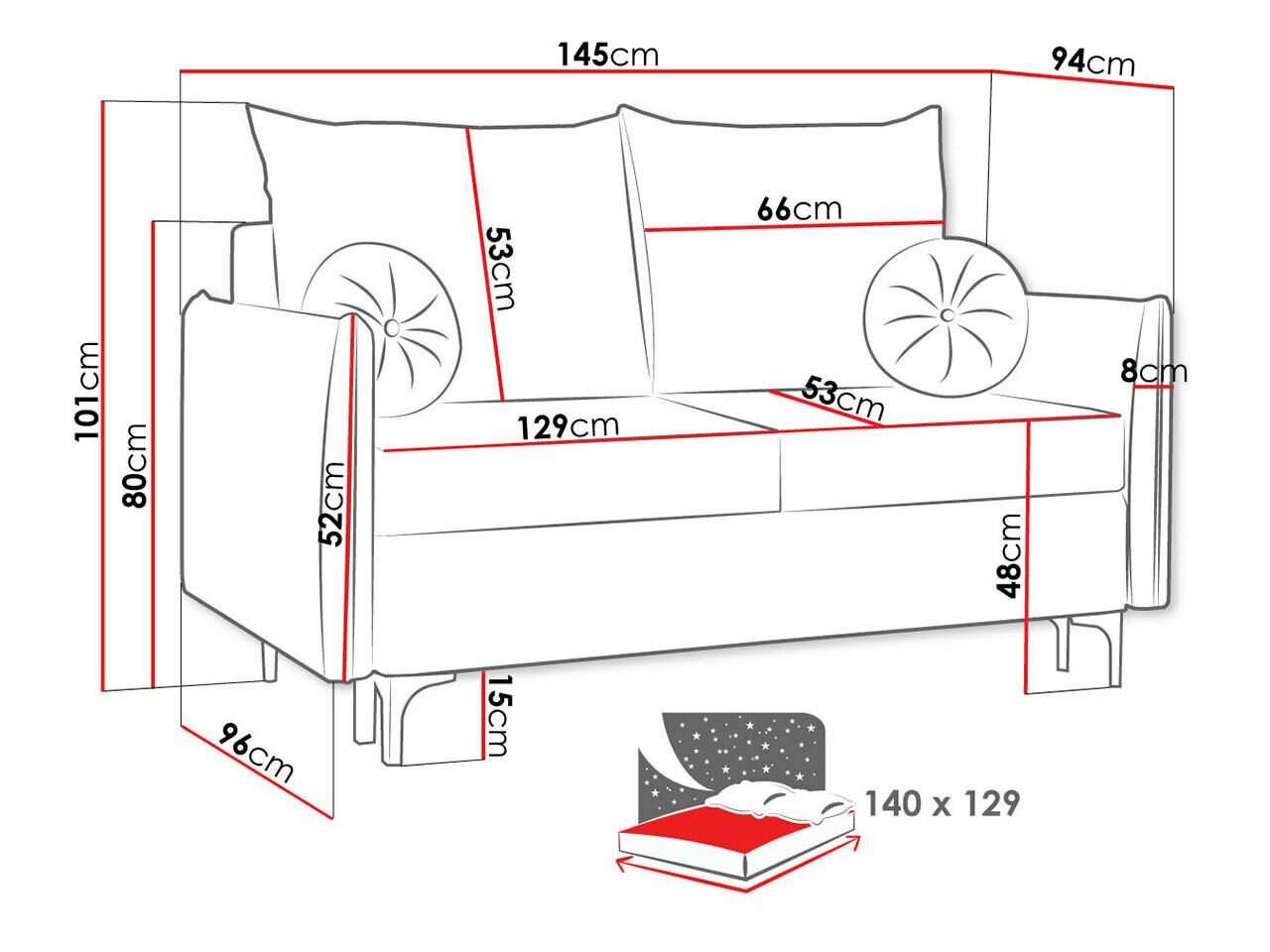 Slaapbank Clovis 110 (Manila 25)