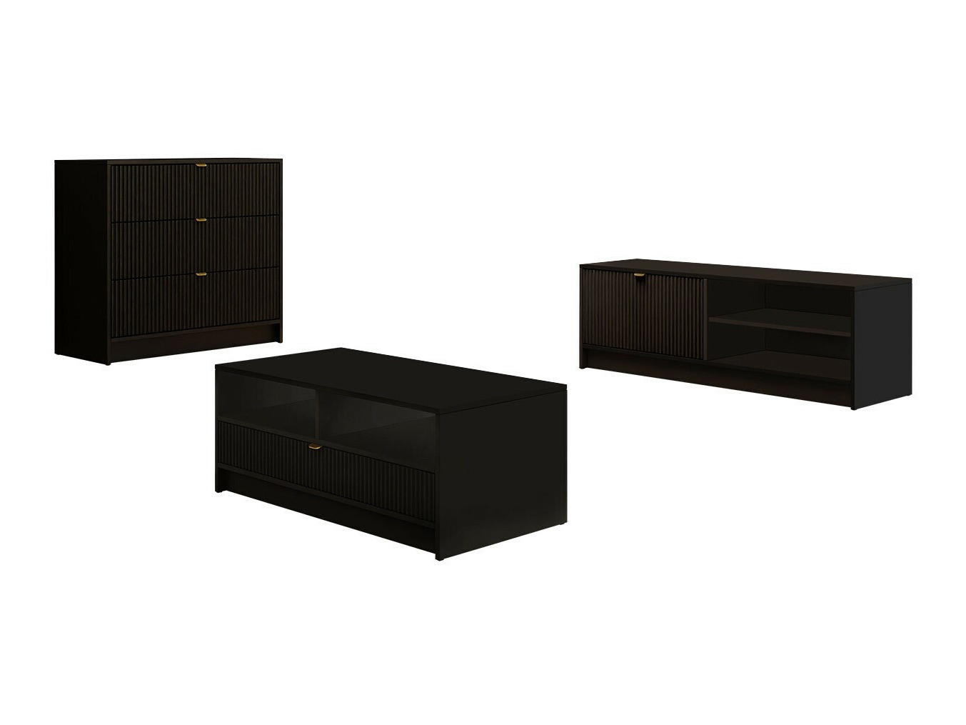 Woonkamerset Comfivo Larmire 108 (Zwart)