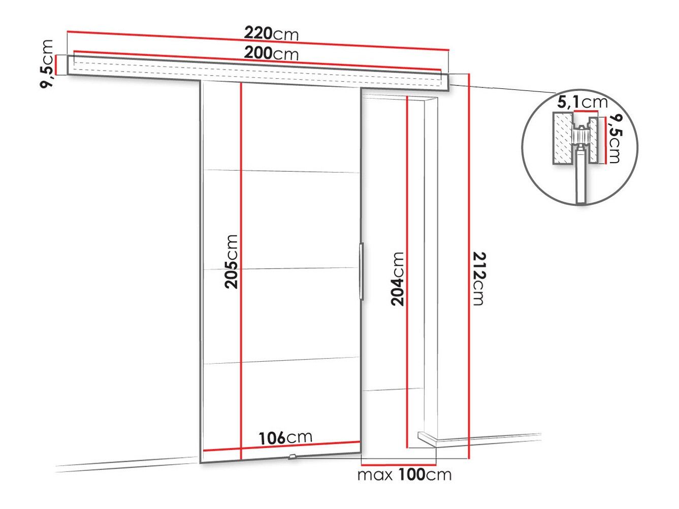 Schuifdeur Dover 146 (Wit)