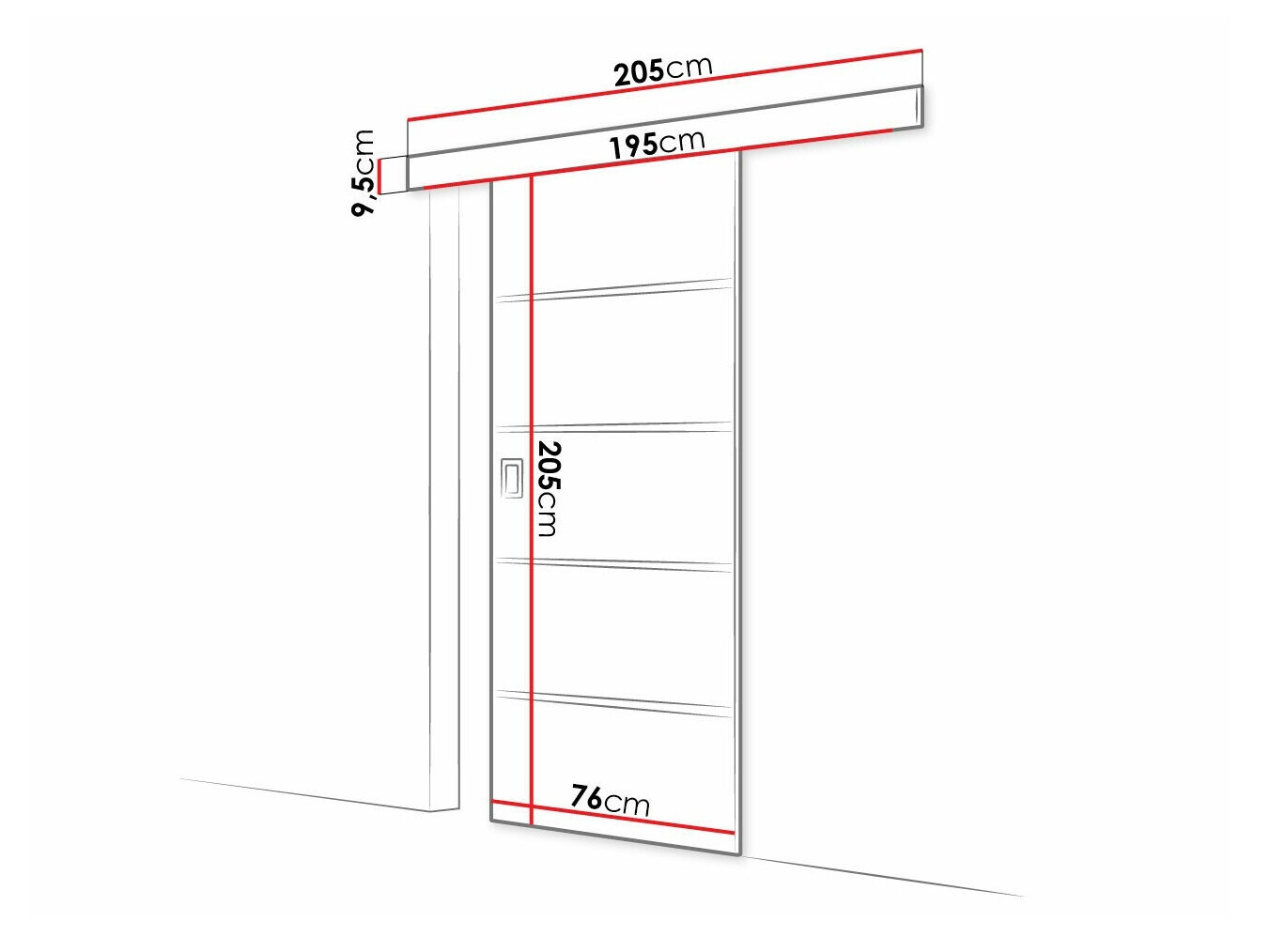Schuifdeur Dover 214 (Donker essen)