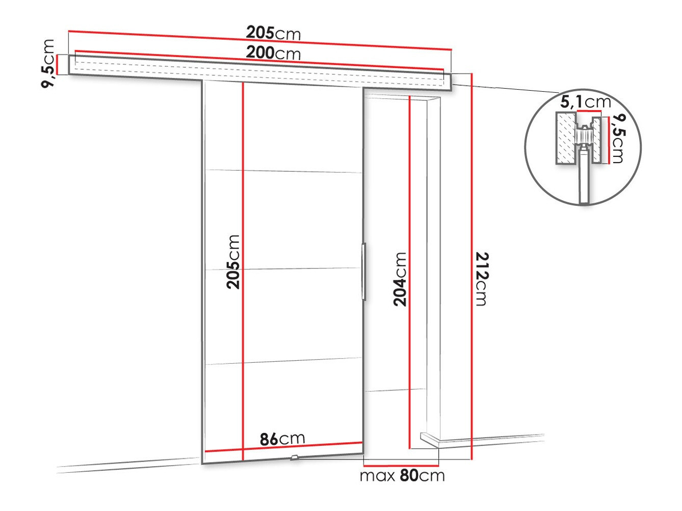 Schuifdeuren Dover 144 (Wit)