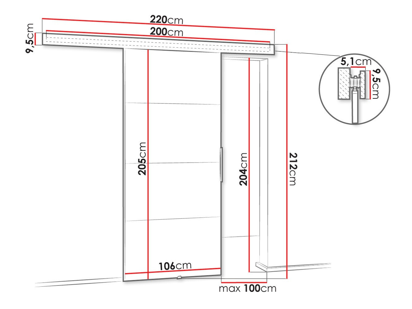 Schuifdeuren Dover 146 (Sonoma eik)
