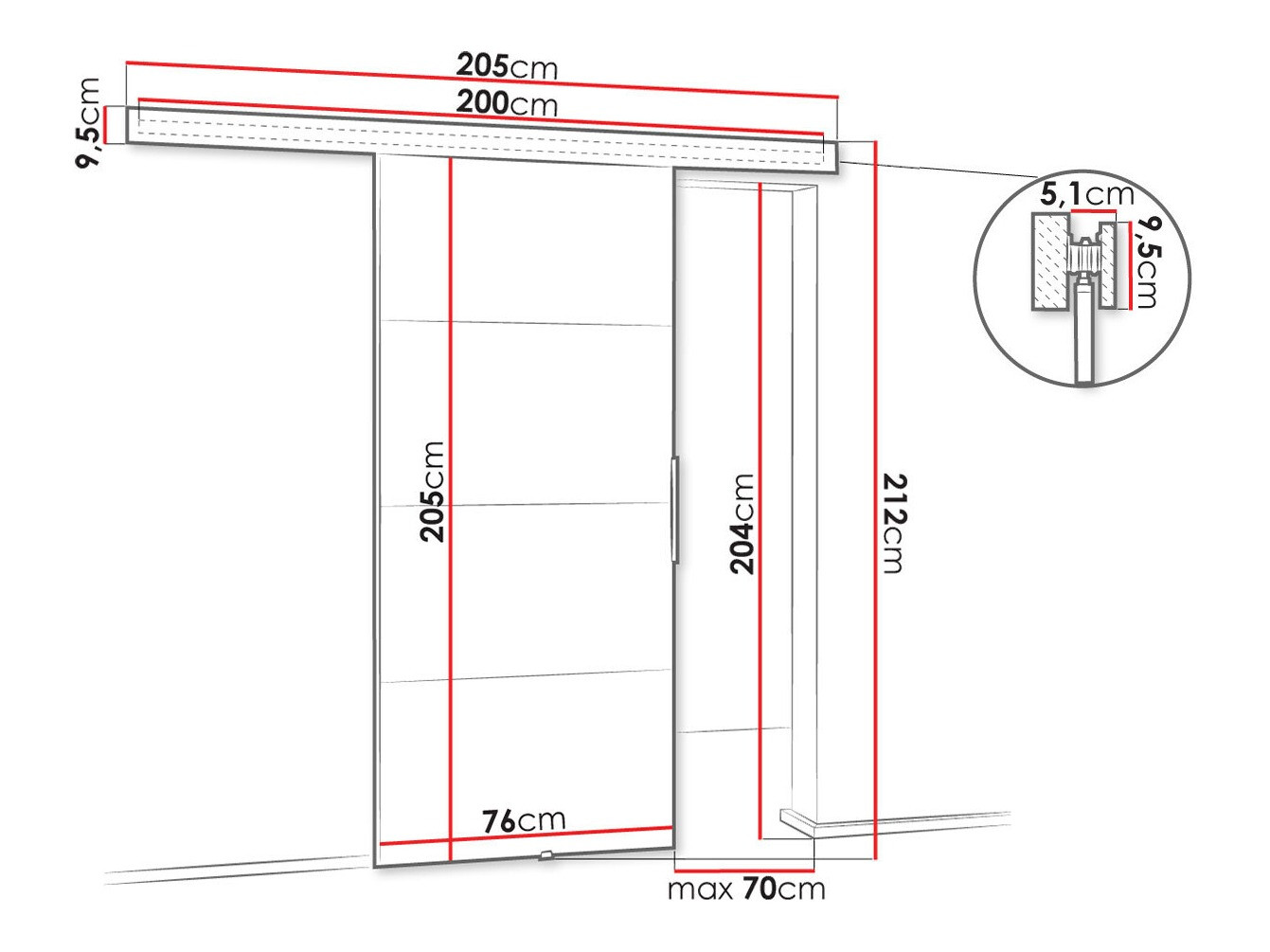 Schuifdeuren Dover 216 (Antraciet)