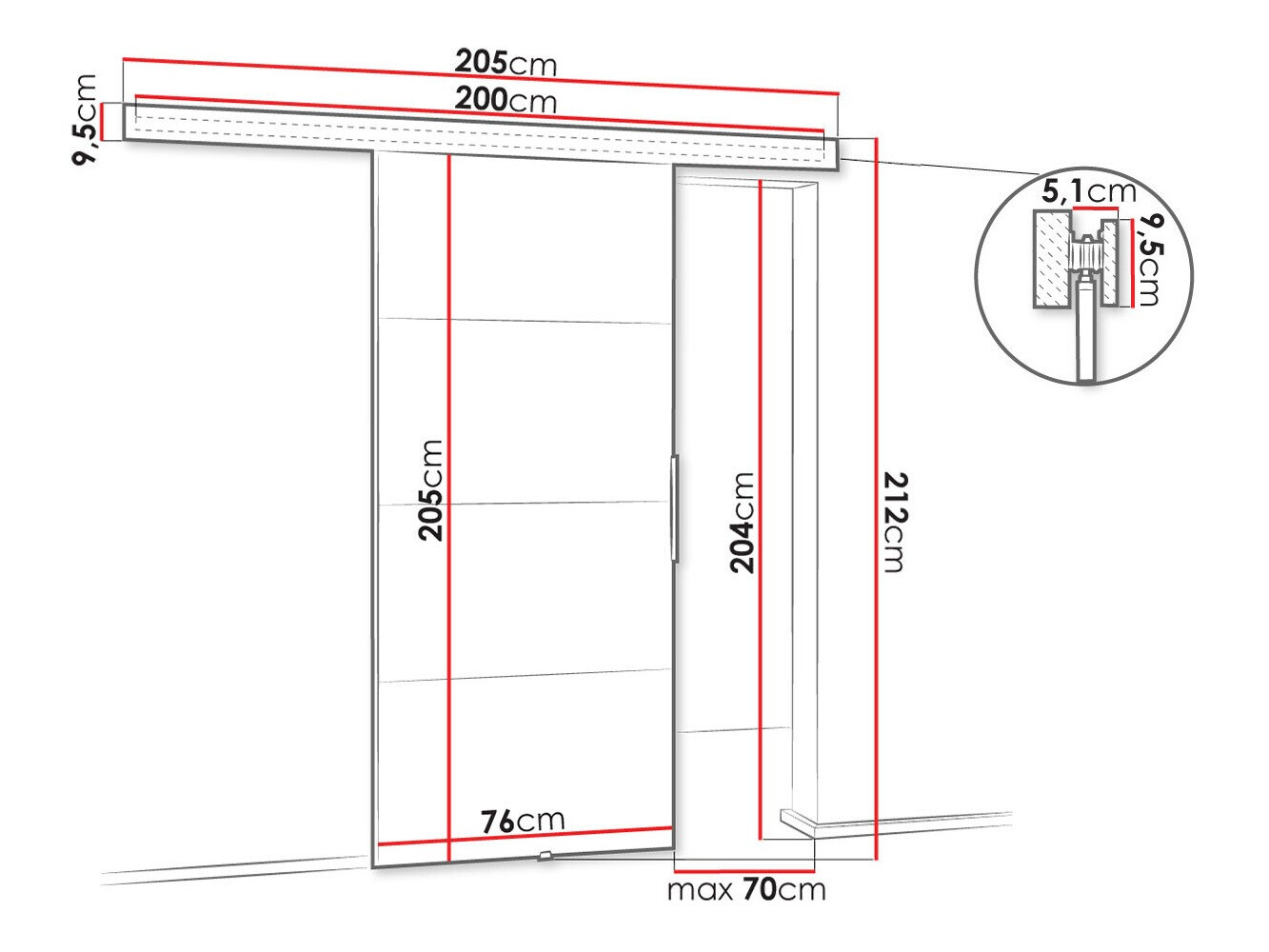 Schuifdeuren Dover 216 (Donker essen)