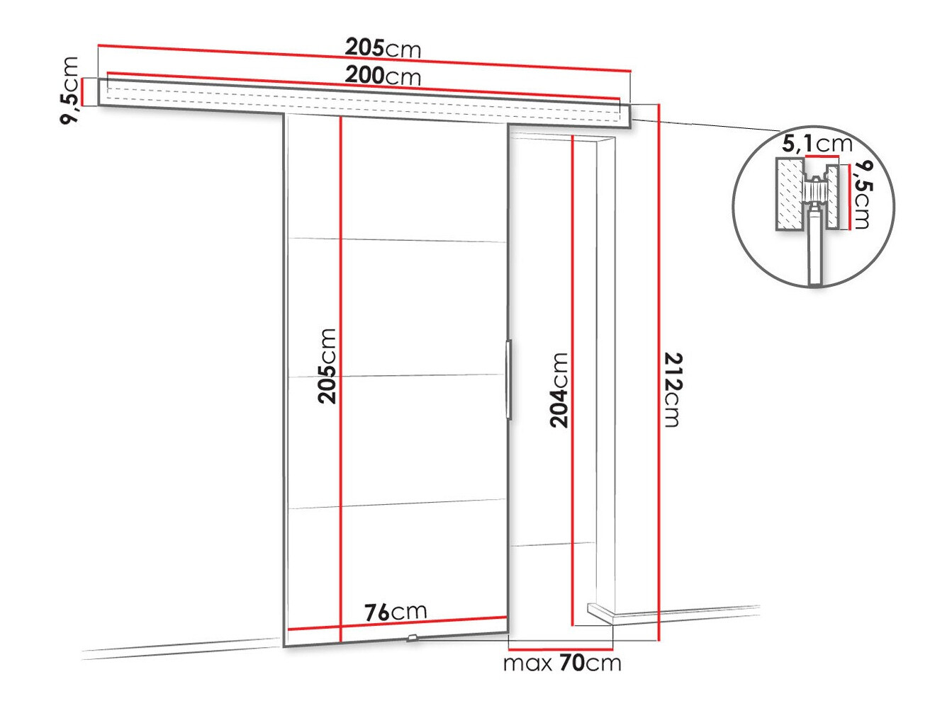 Schuifdeuren Dover 216 (Sonoma eik)