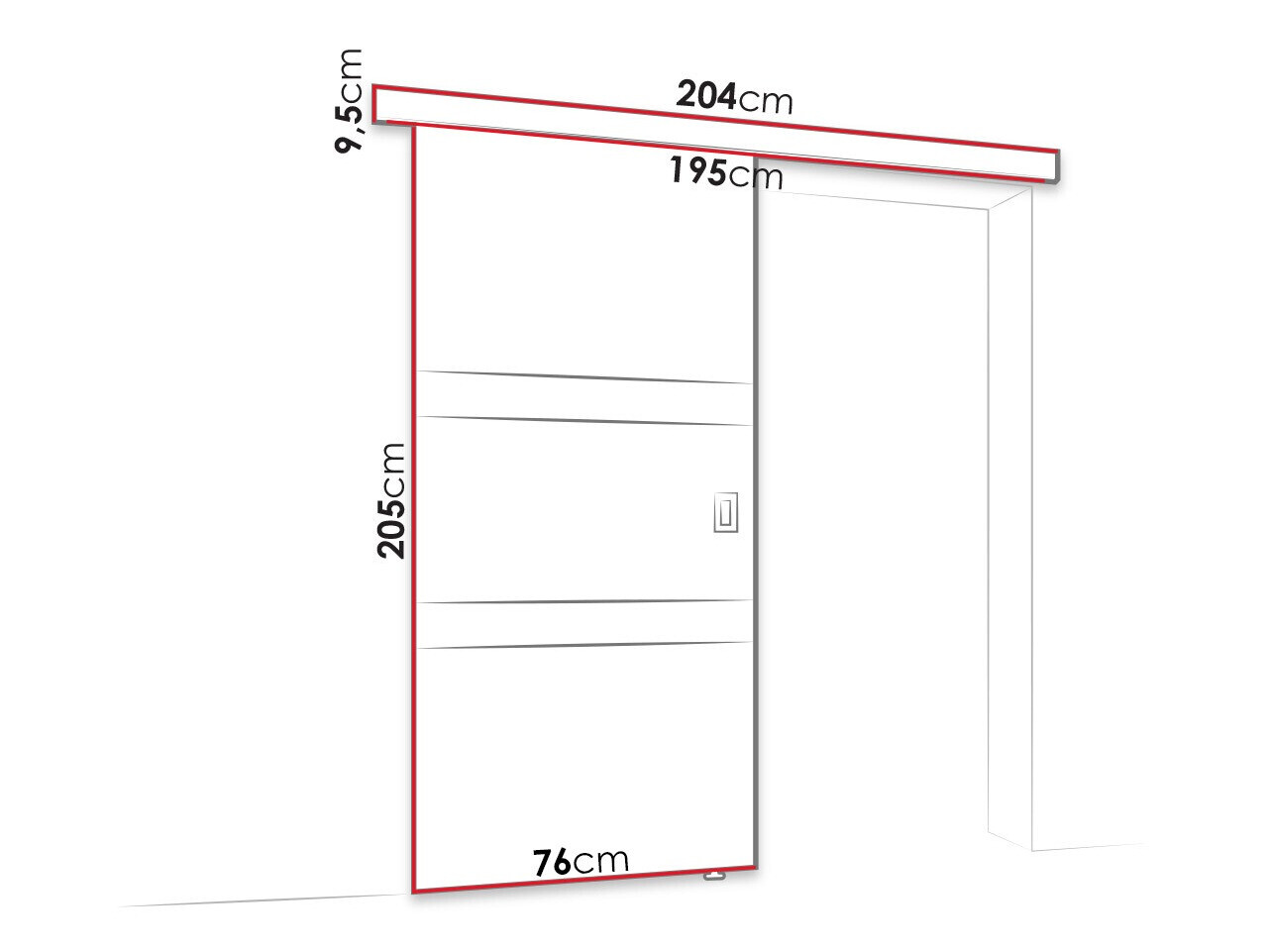 Schuifdeur Dover 218 (Wit + Zwart)