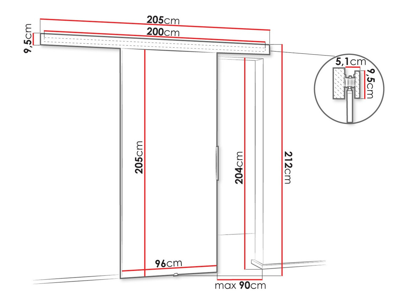 Schuifdeuren Dover 142 (Donker essen)