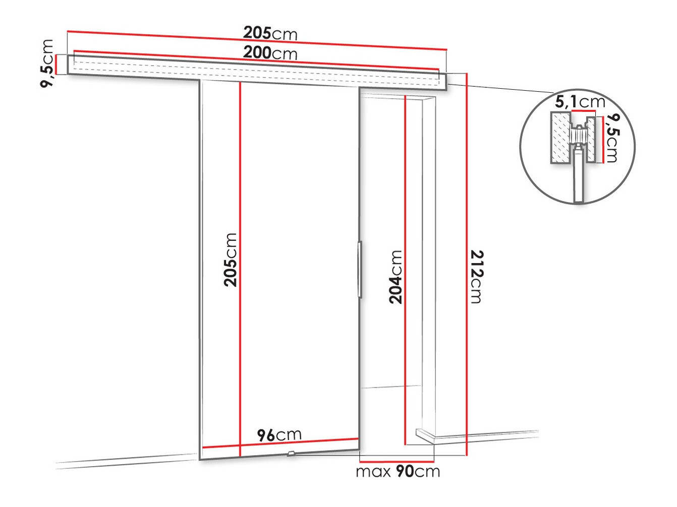 Schuifdeuren Dover 142 (Sonoma eik)