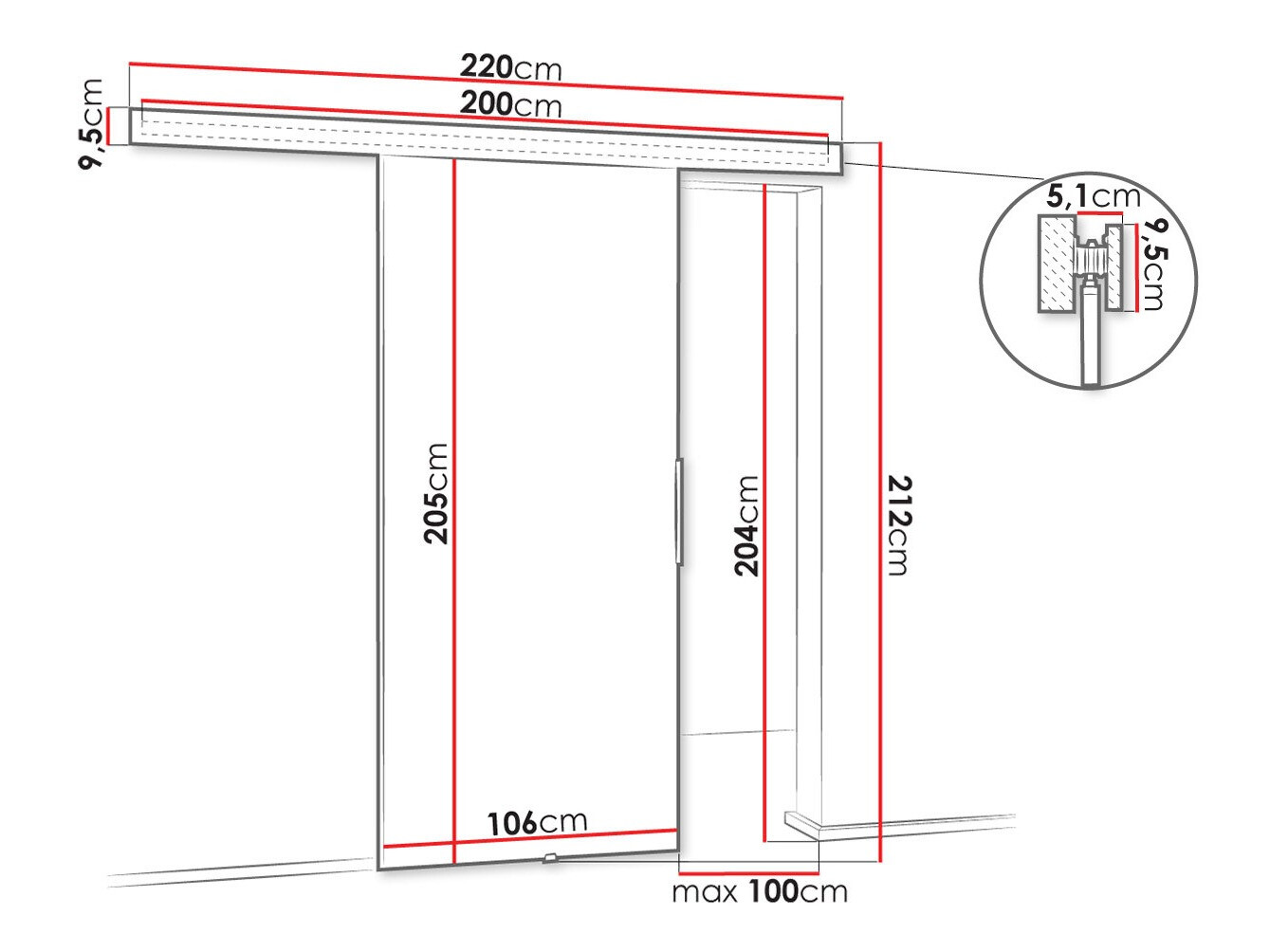 Schuifdeuren Dover 143 (Donker essen)