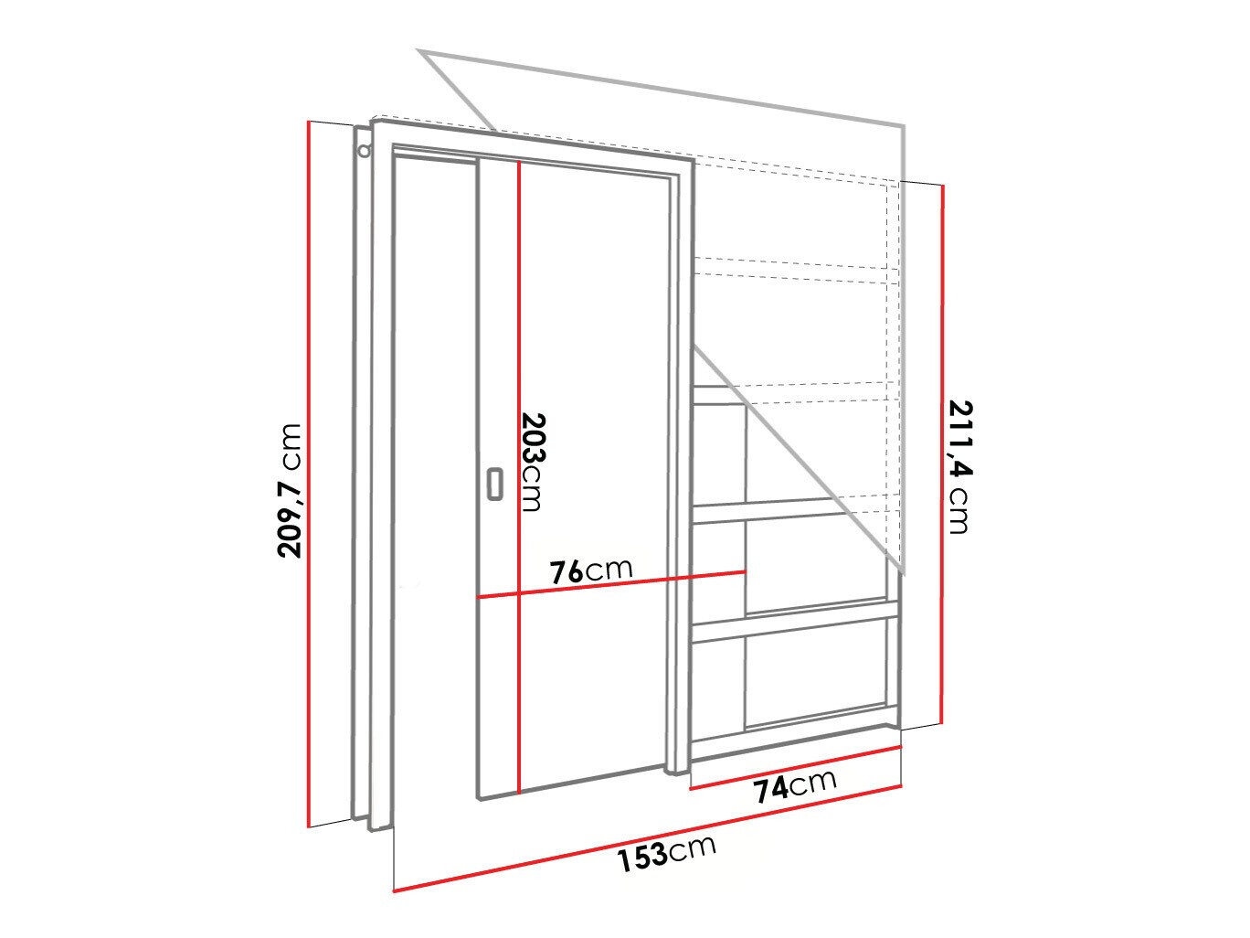 Schuifdeuren Dover 220 (Grafiet)