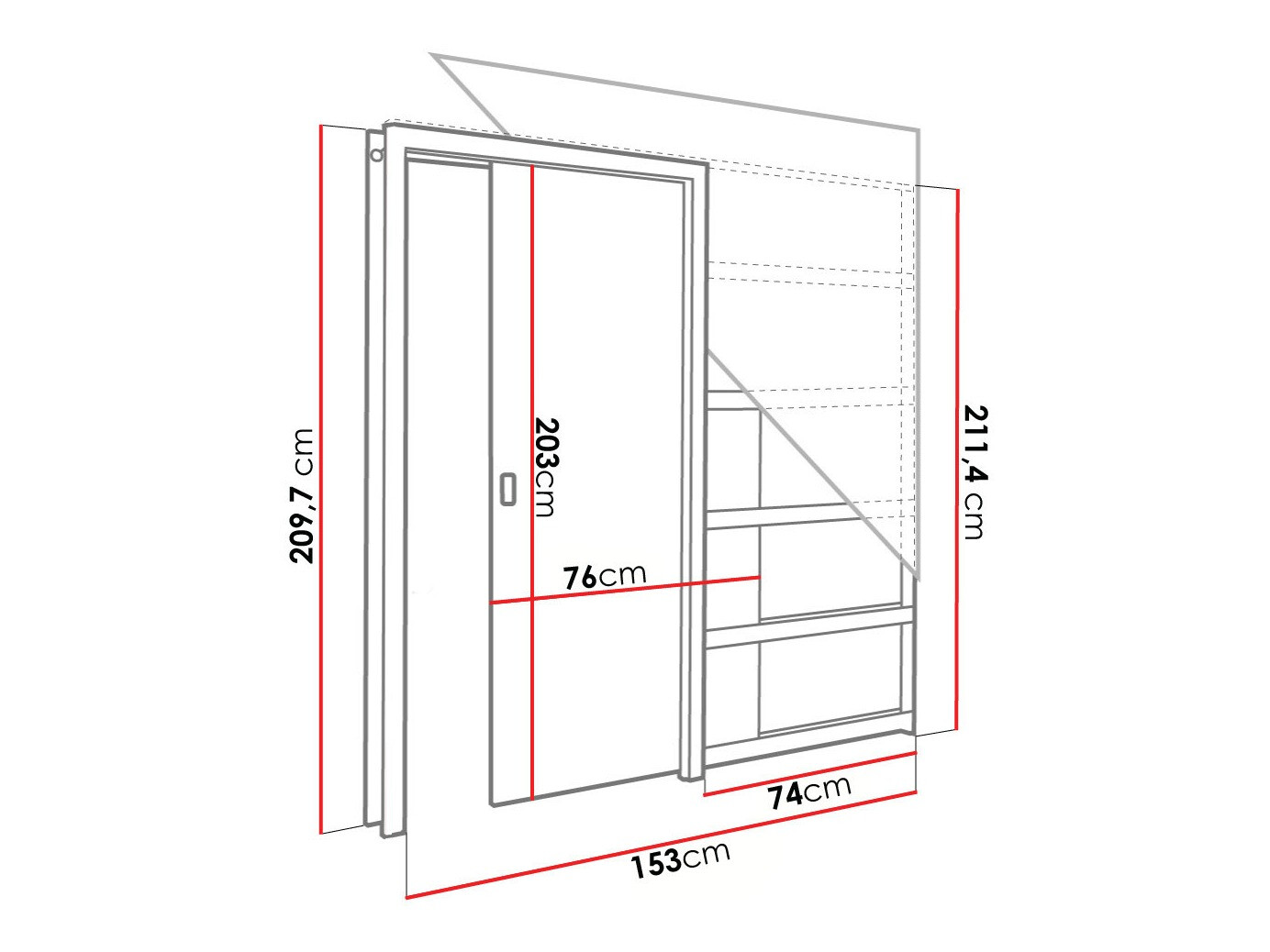 Schuifdeuren Dover 220 (Wit)