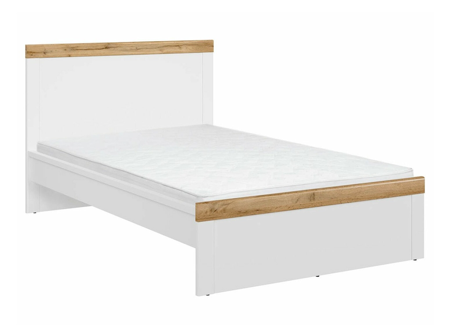 Bed Sonsoru 115 (Wit + Glanzend wit + Wotan eik)