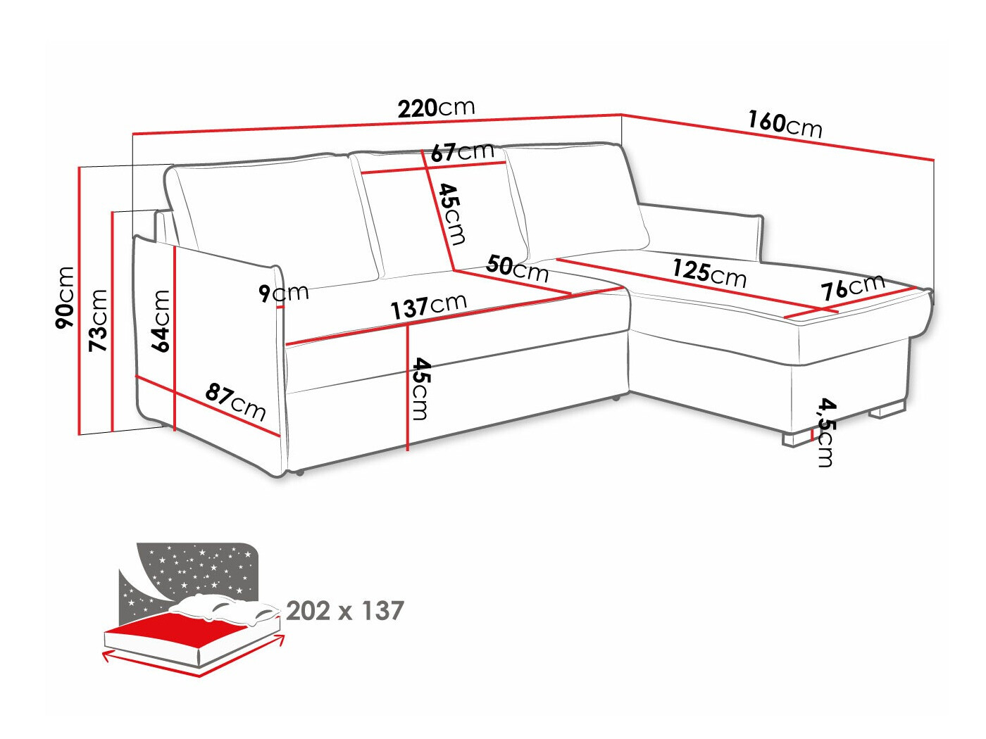 Hoekbank Columbus 208 (Neve 16)