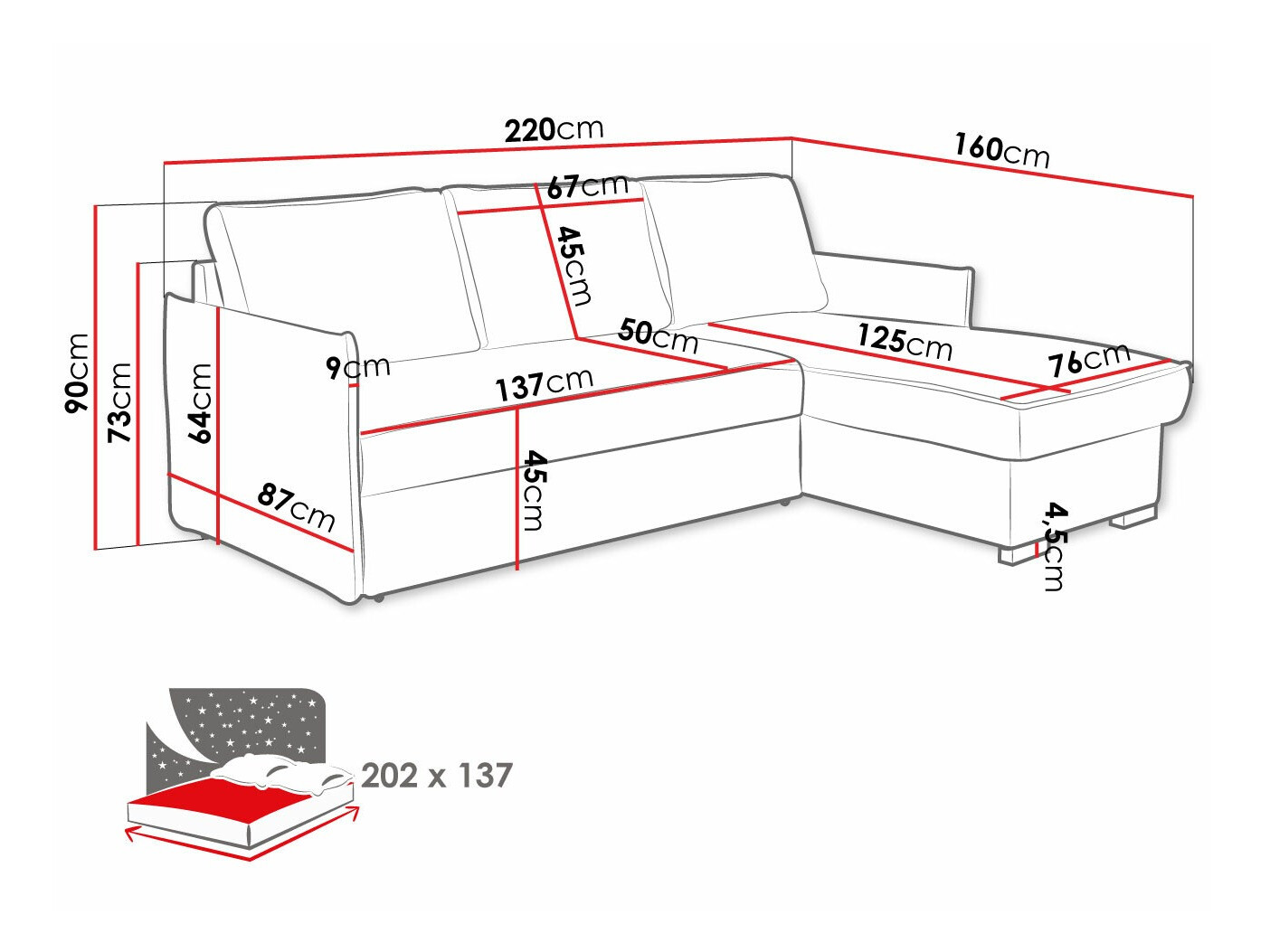 Hoekbank Columbus 208 (Neve 90)