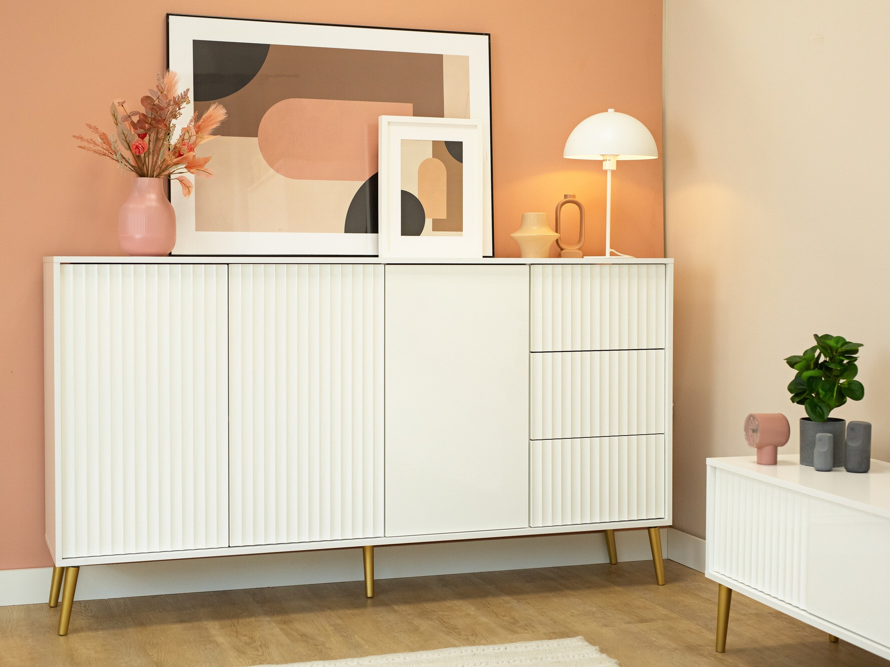 Ladekast Cirferi 102 (Wit + Gouden)