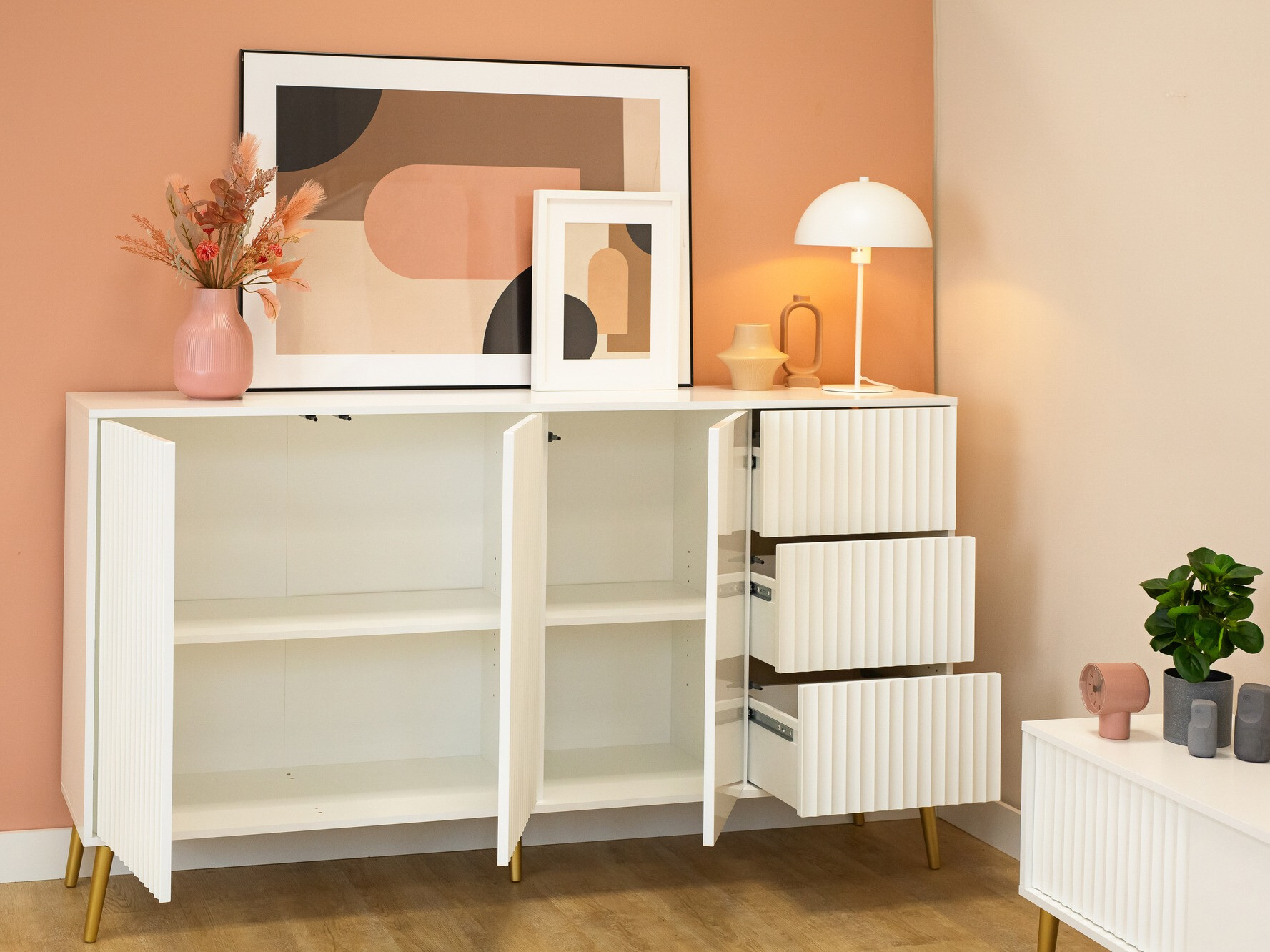 Ladekast Cirferi 102 (Wit + Gouden)