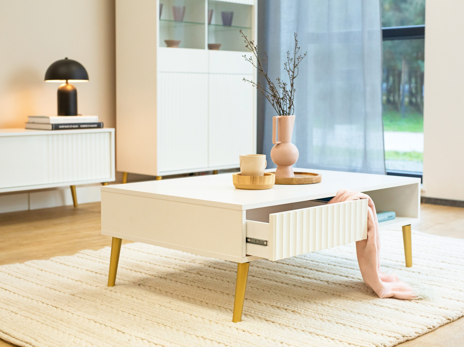 Salontafel Cirferi 103 (Wit + Gouden)