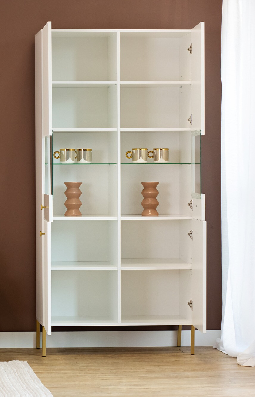 Boekenkast Etliva 108 (Wit + Gouden)