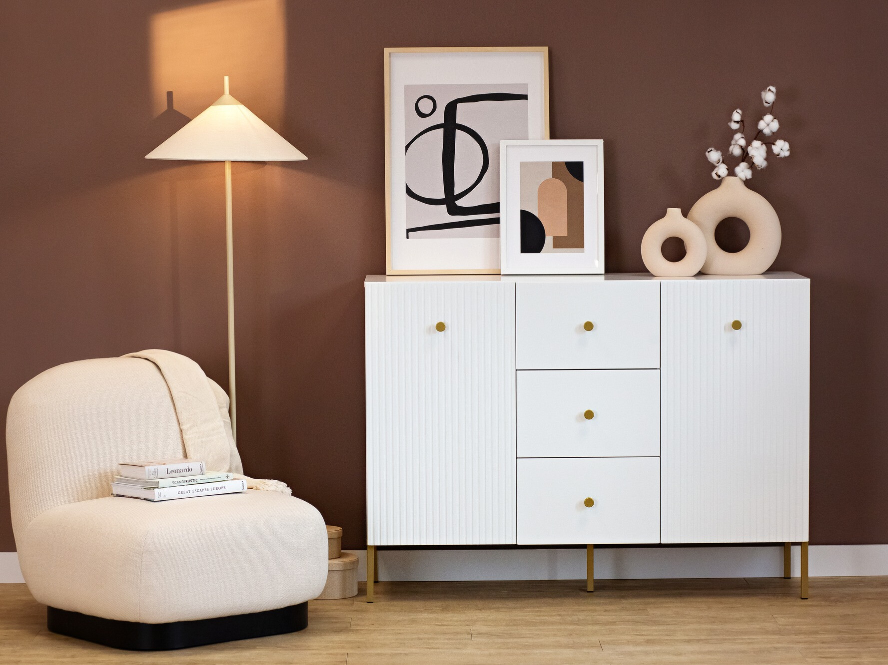 Ladekast Etliva 101 (Wit + Gouden)