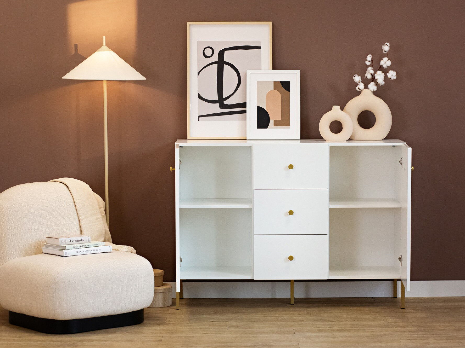 Ladekast Etliva 101 (Wit + Gouden)