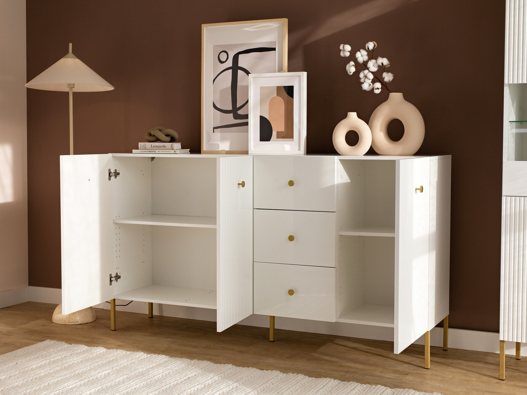 Ladekast Etliva 102 (Wit + Gouden)