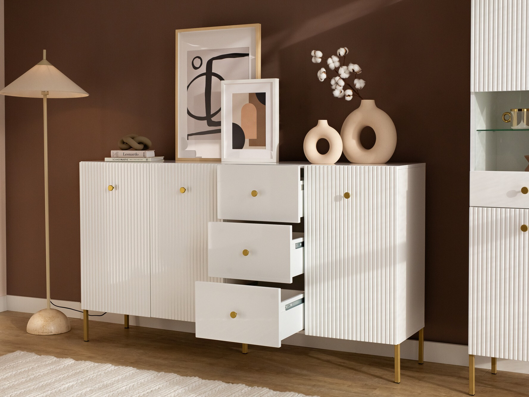 Ladekast Etliva 102 (Wit + Gouden)