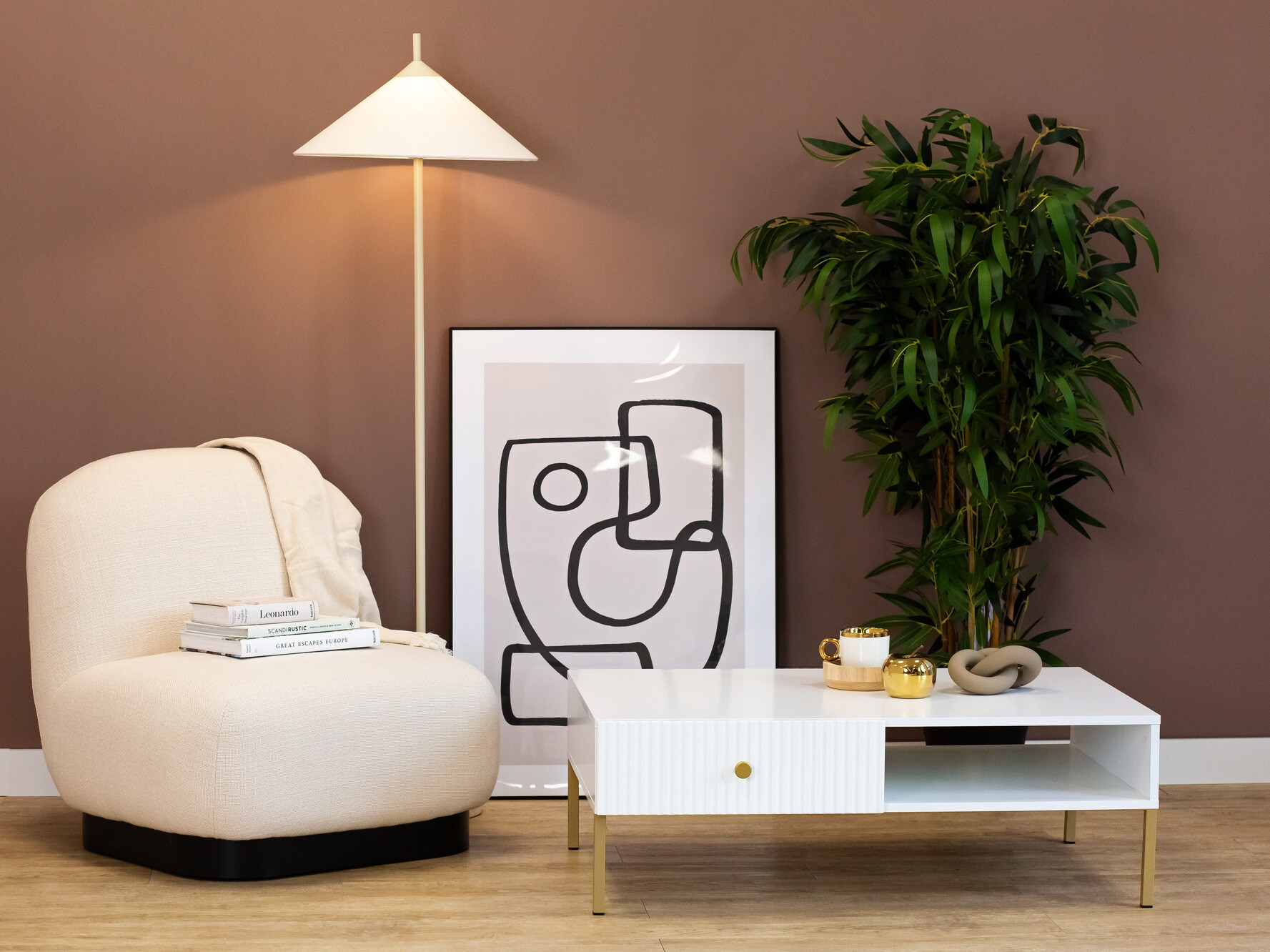 Salontafel Etliva 103 (Wit + Gouden)