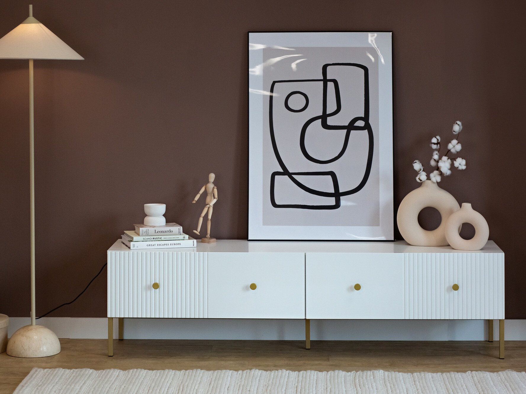 TV-meubel Etliva 105 (Wit + Gouden)