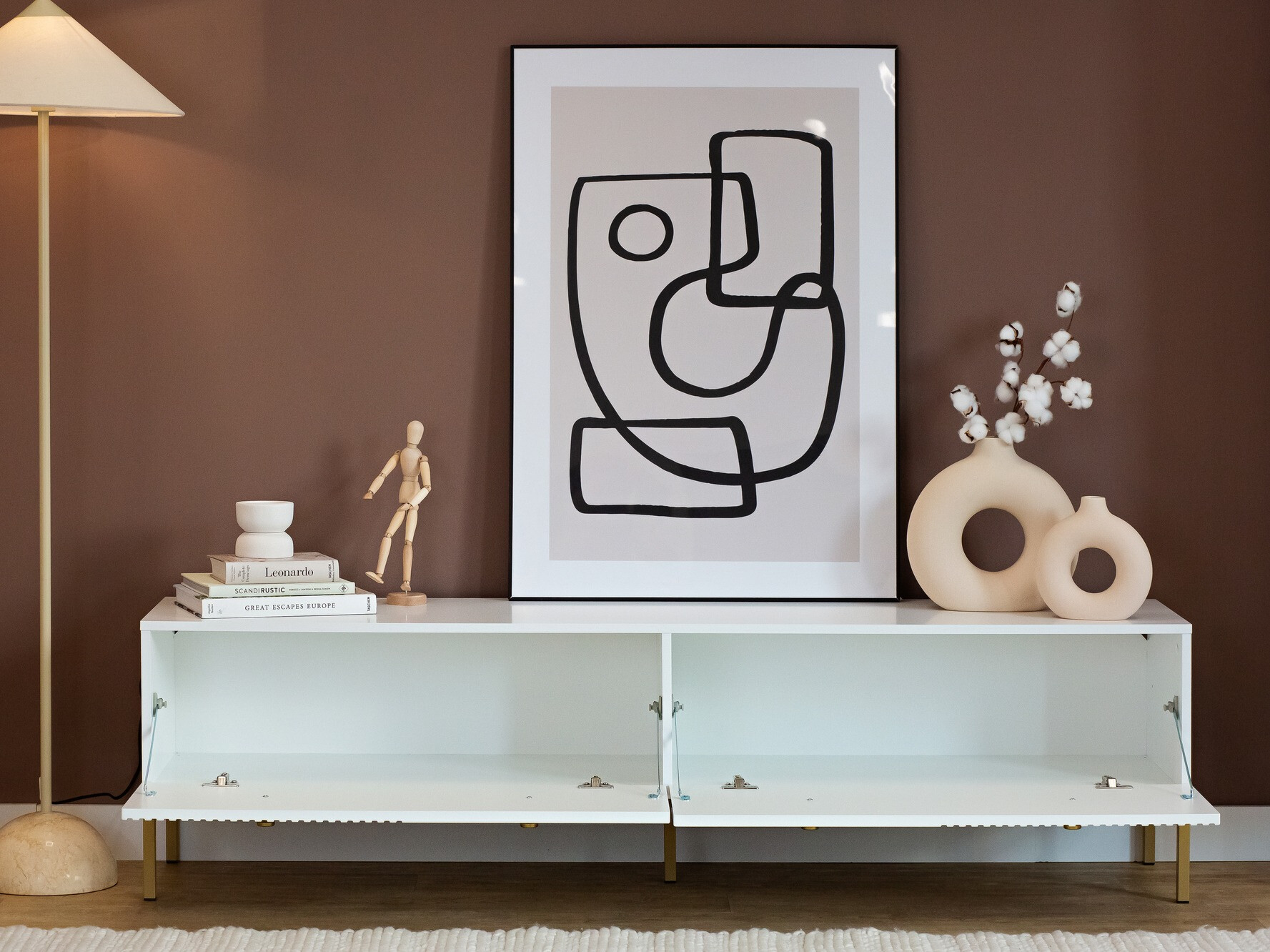 TV-meubel Etliva 105 (Wit + Gouden)