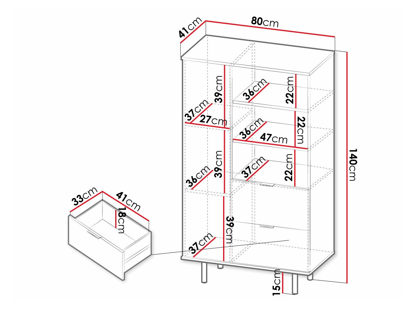 Boekenkast Decus (Kasjmier)