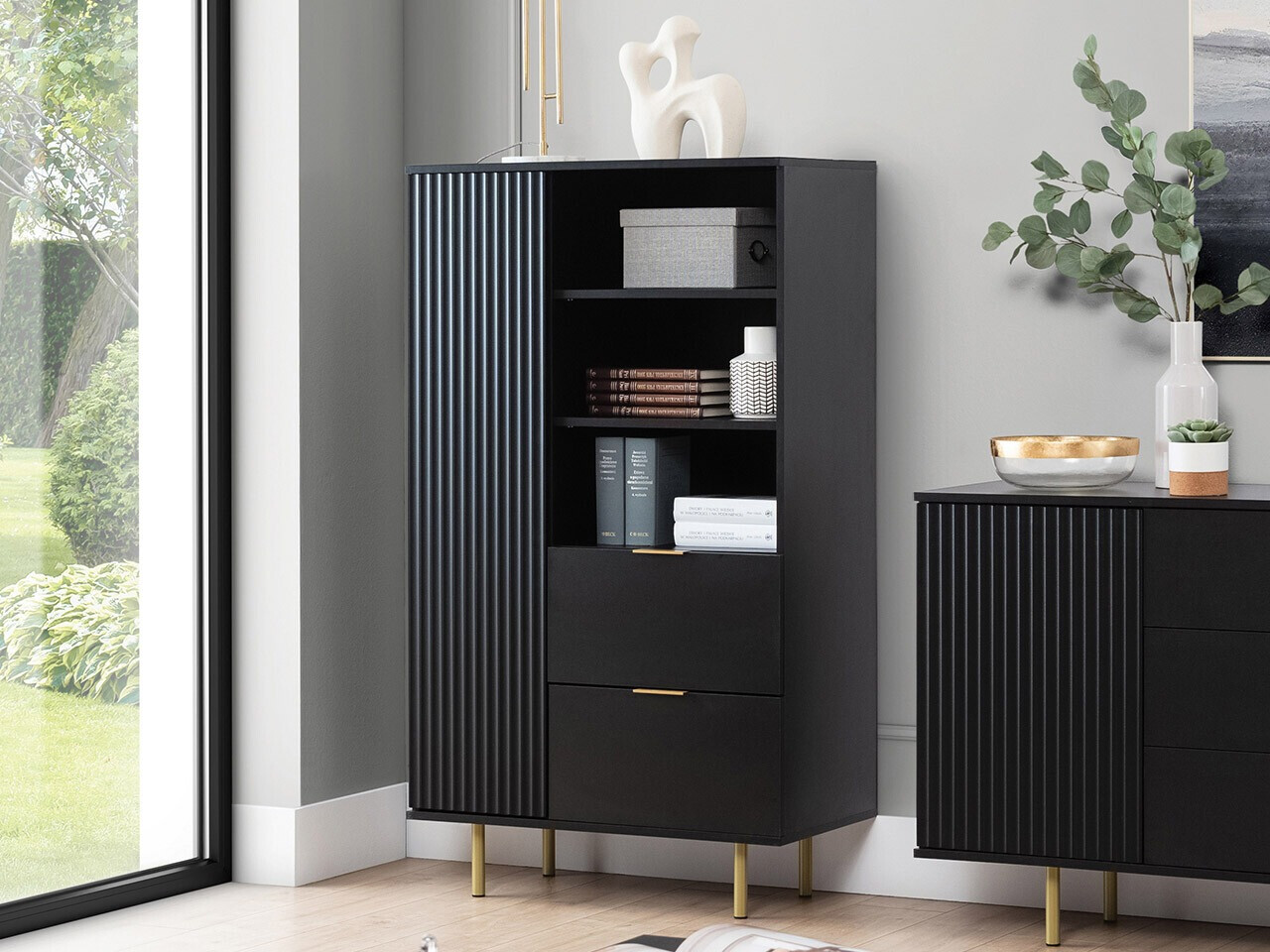Boekenkast Decus (Zwart)