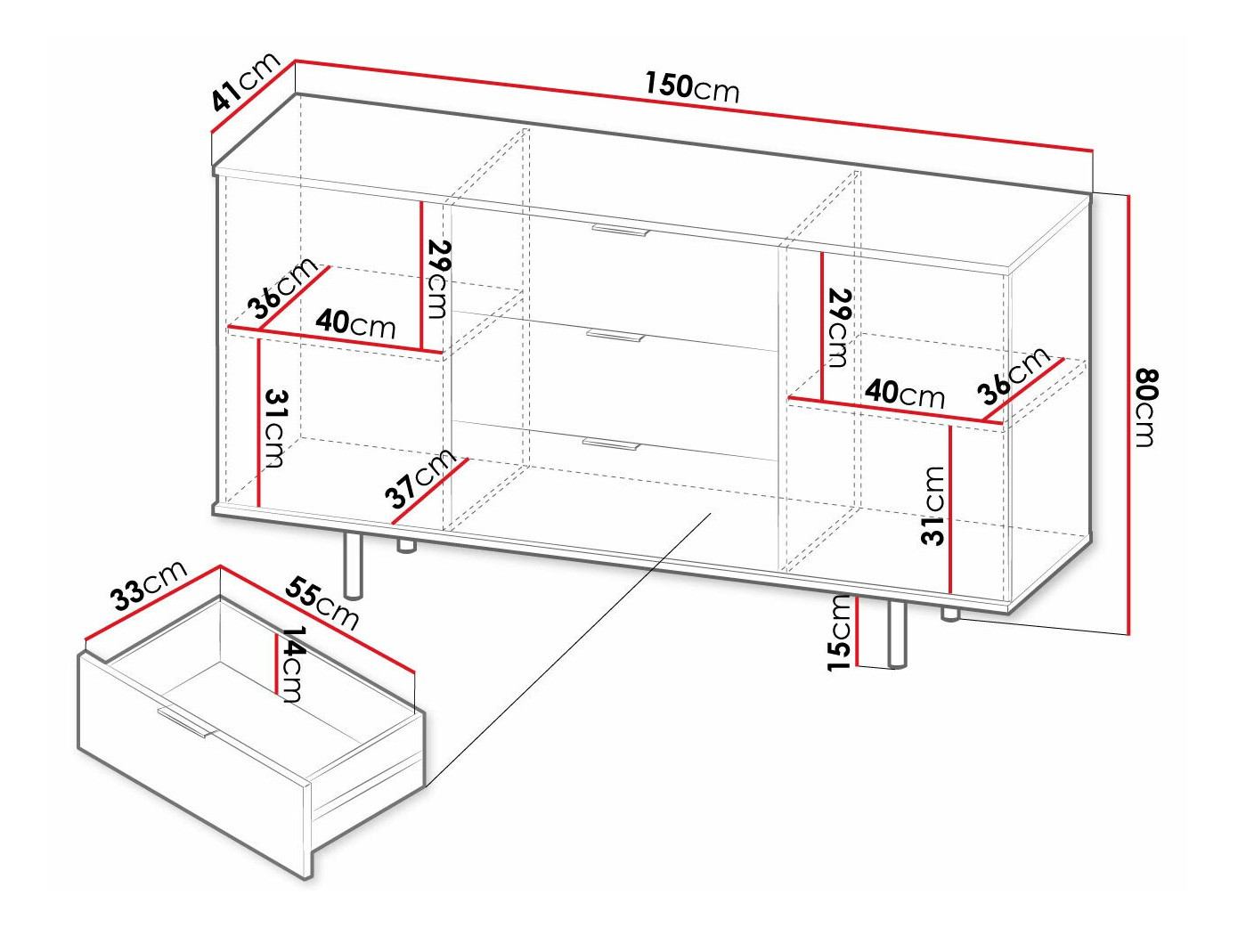 Ladekast Virdomi 101 (Zwart)