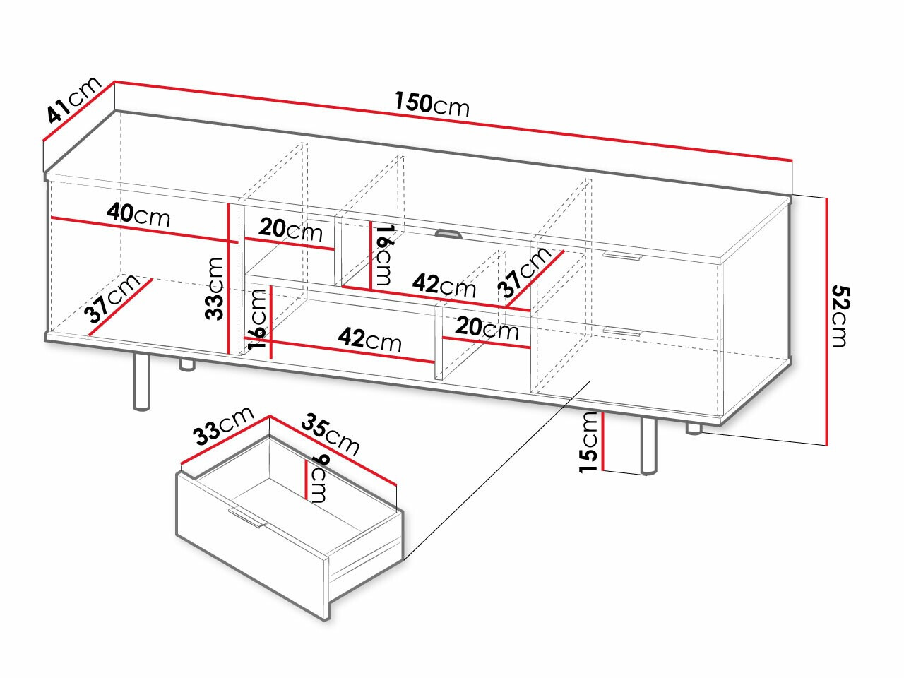 TV-meubel Virdomi 105 (Kasjmier)