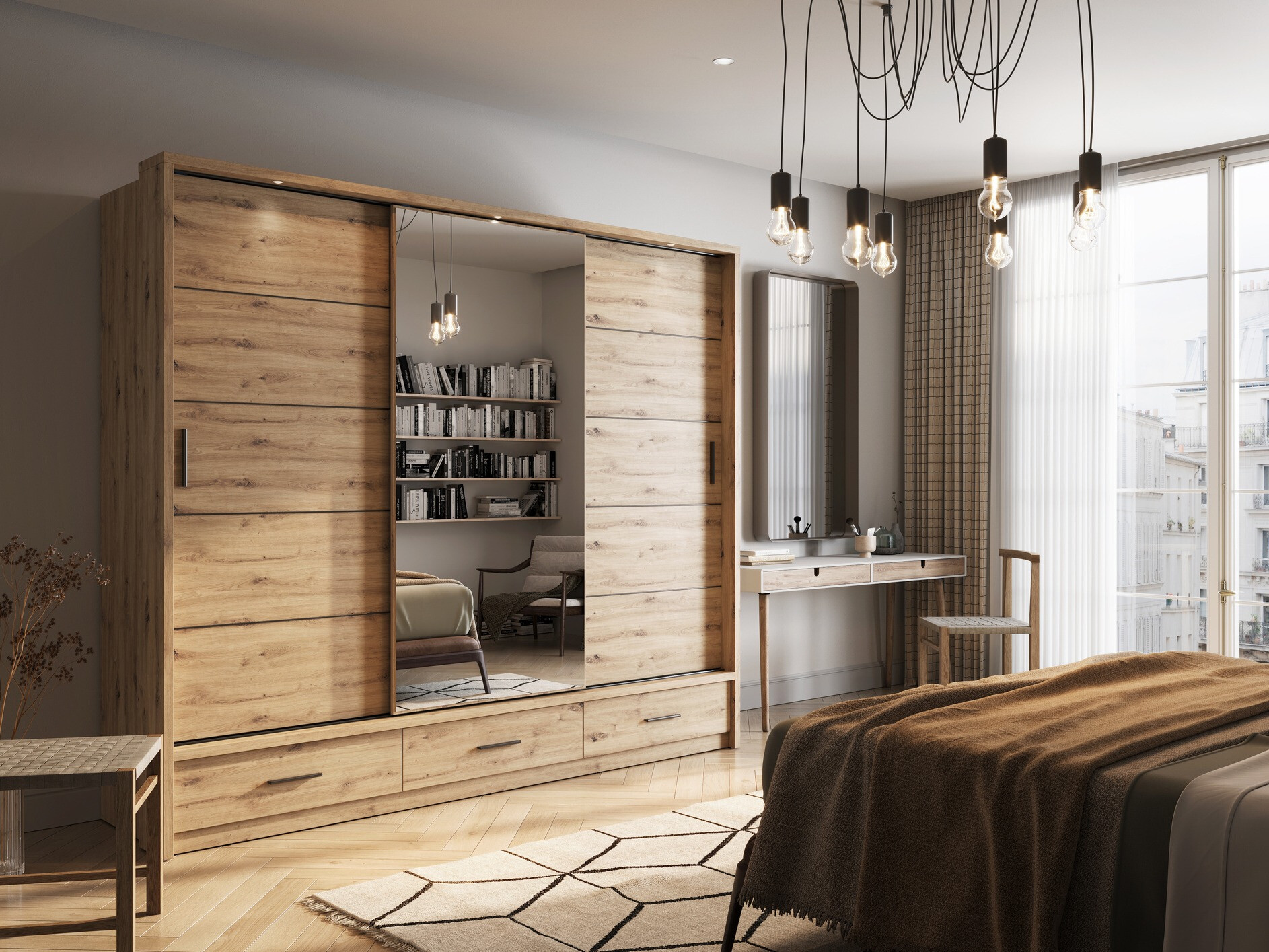 Kledingkast Fresno 100 (Artisan eiken)