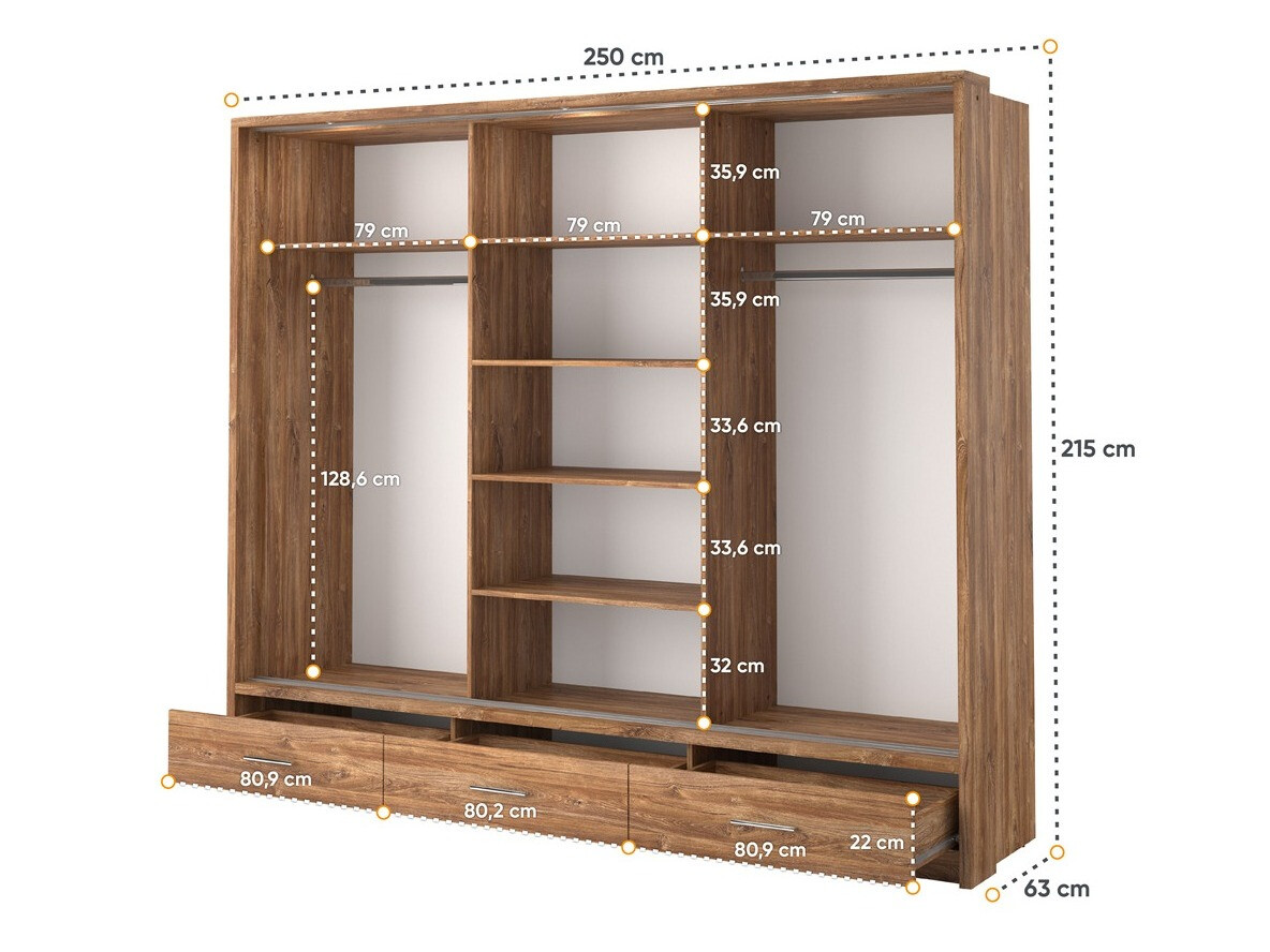 Kledingkast Fresno 100 (Stirling eik)