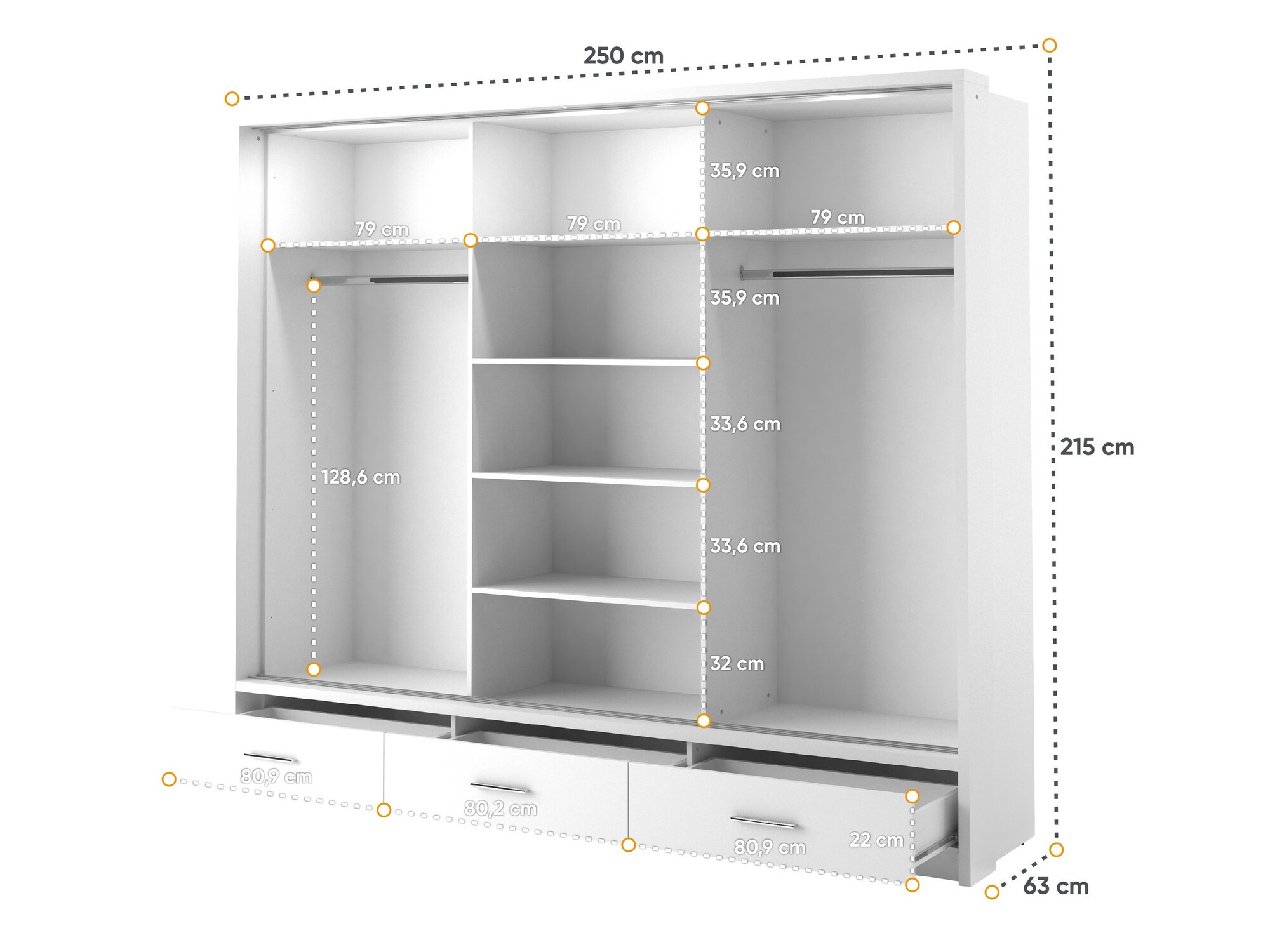 Kledingkast Fresno 100 (Wit)