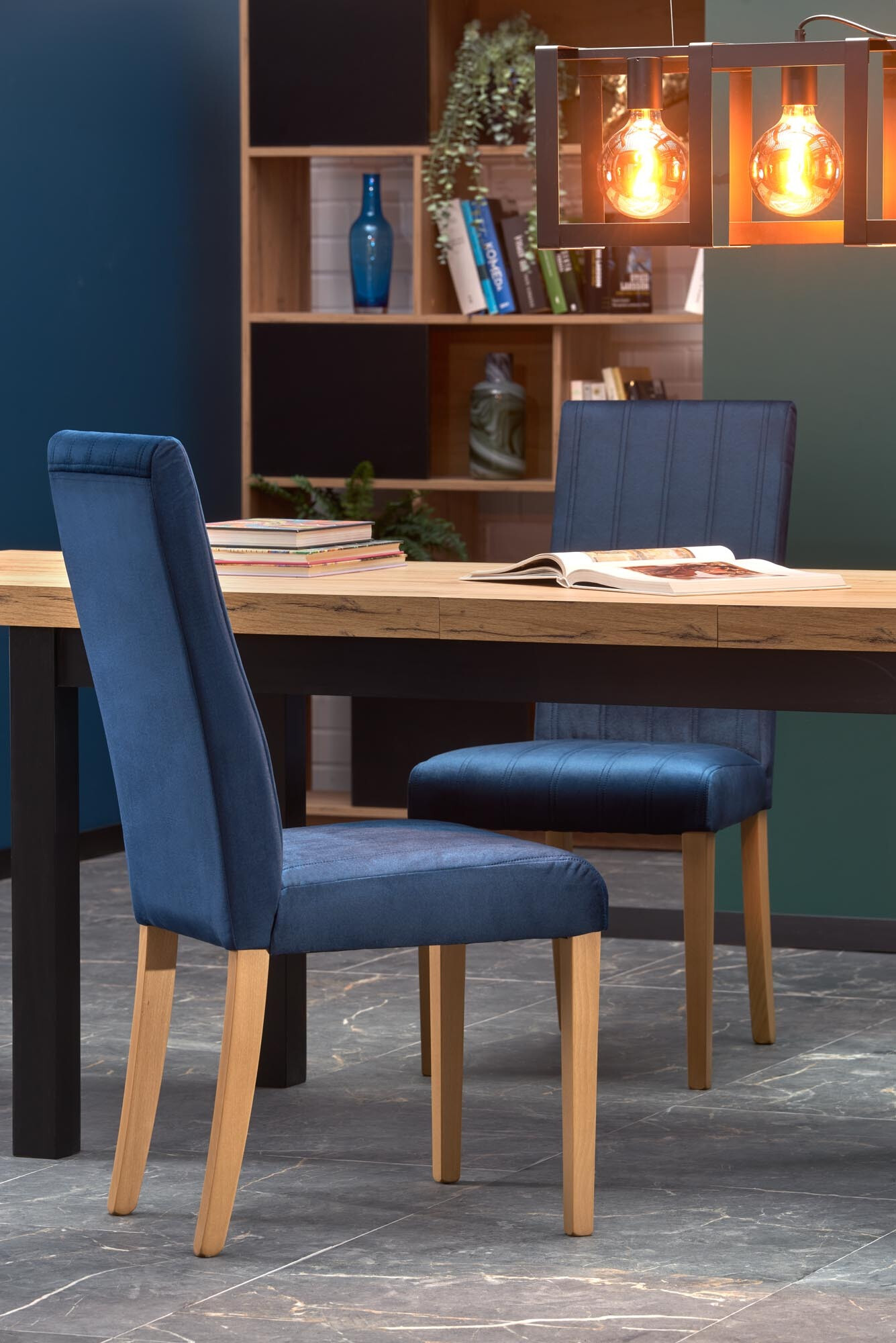 Stoel Houston 1216 (Blauw + Licht hout)
